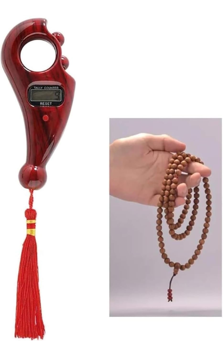 Plastic Beads Portable Rotating Digital Finger Counter for Prayer Digital Jaap Mala Digital Tasbih Counter Mantra Counting Machine(Multicolour)