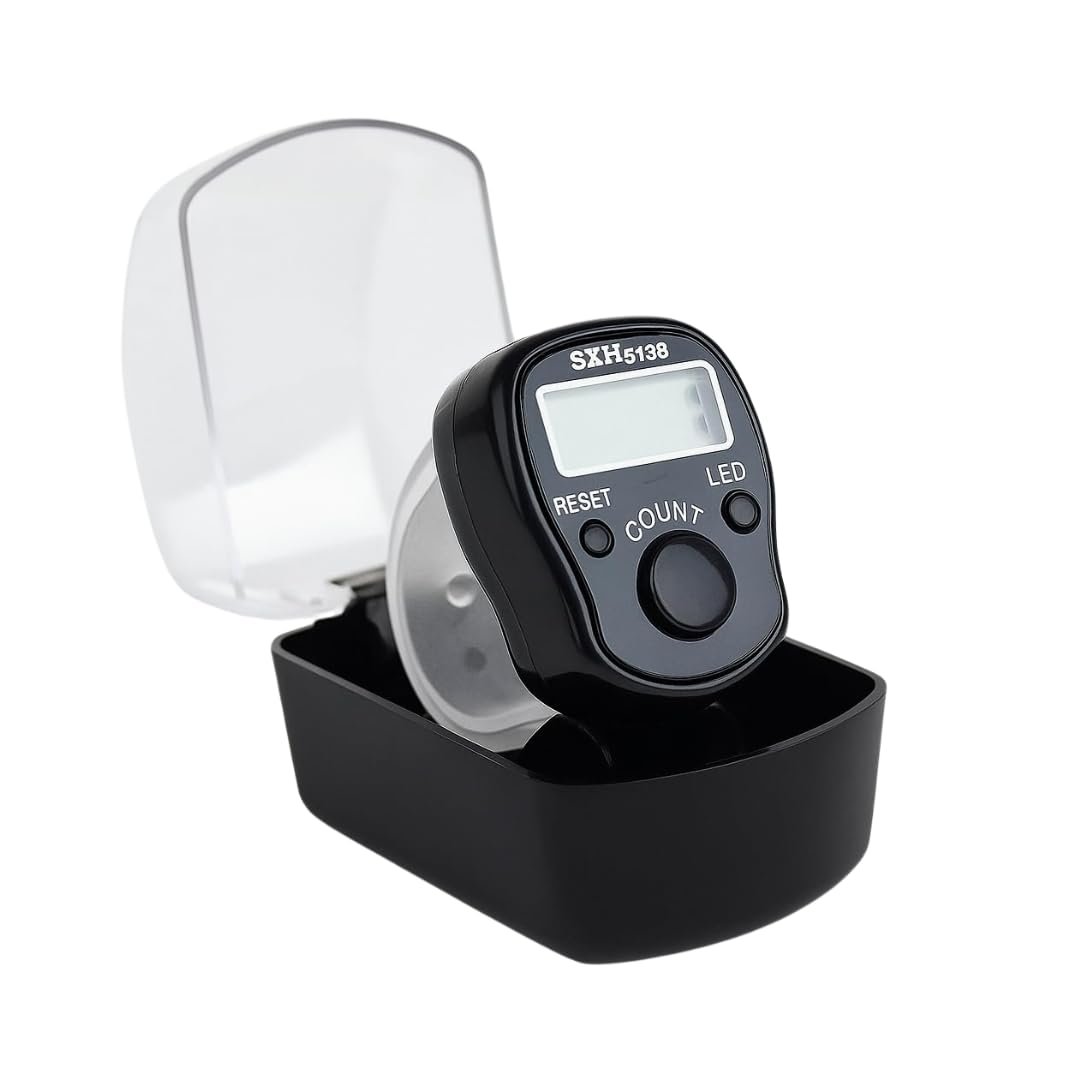 Zytnora Digital Finger Tally Counter Ring with LED Display | Adjustable Strap, Reset Button & Silent Click | Portable Prayer & Meditation Counter for Chanting, Exercise, Knitting & Score Keeping