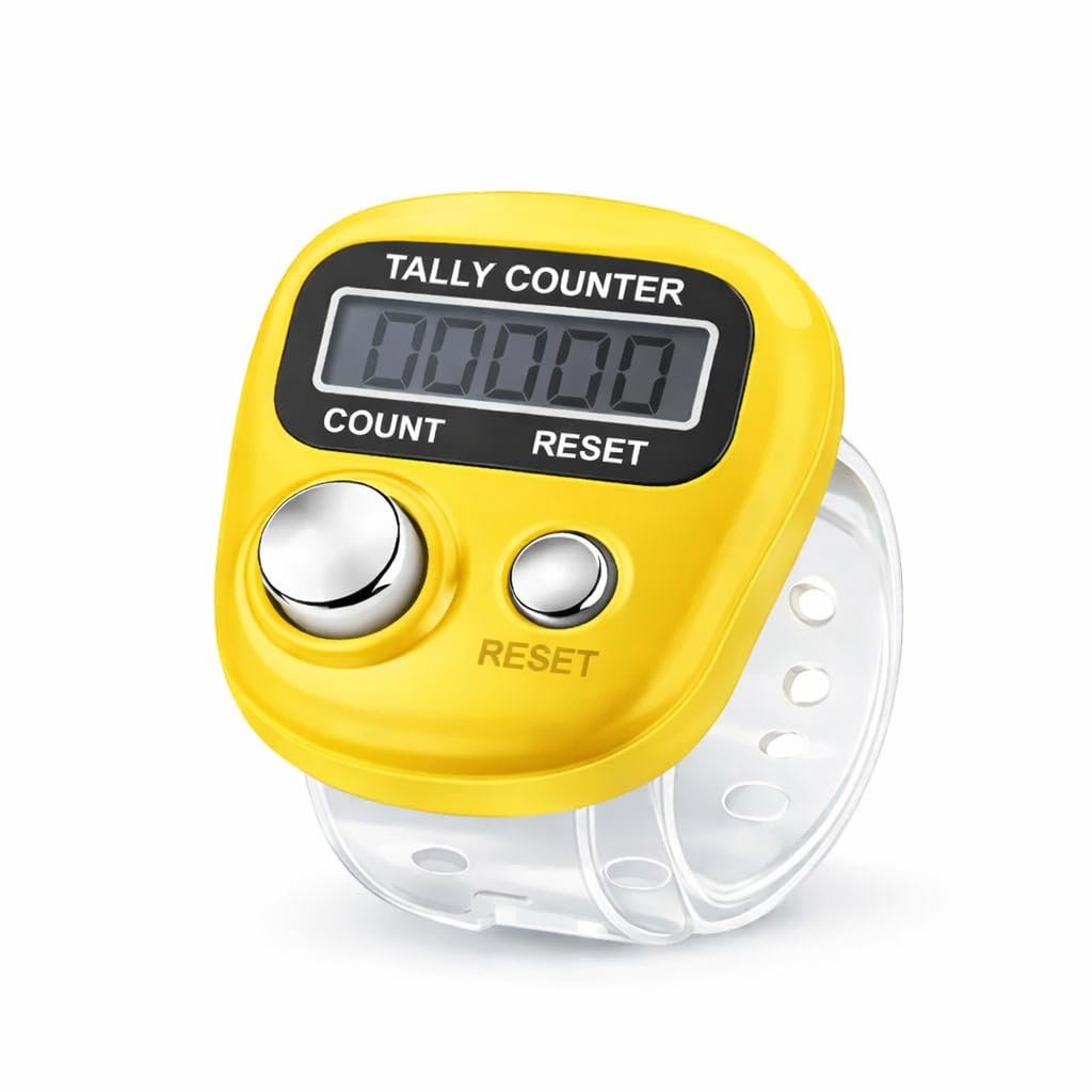 Mini Hand Tally Counter Finger Ring Digital Electronic Head Count | Japa Counter Counting Machine for Mantra Jap and Cricket Umpire and Various Counting Tasbih Small-Multicolor (Pack-1)