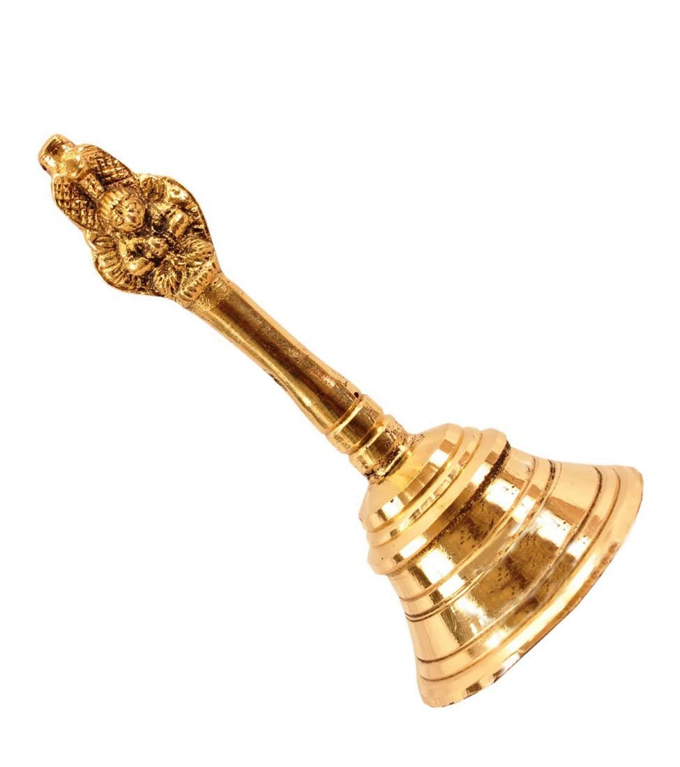 Tia Crafts Garuda Sheshanag Brass Pooja Ghanti Pooja, Religious Item, Brass Bell Pooja Bell (Small)
