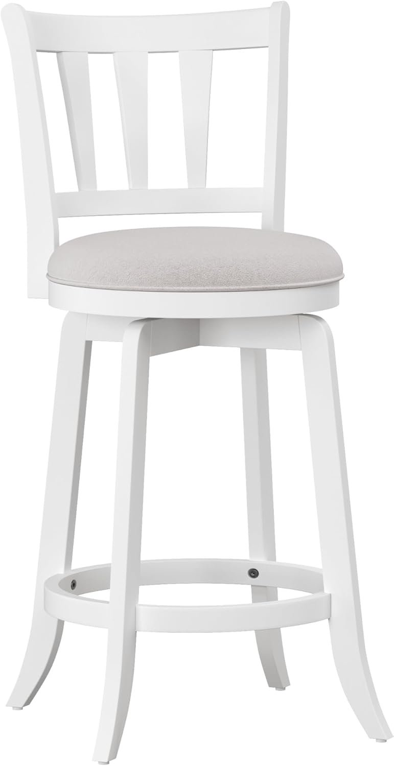 HILLSDALE Presque ISLE Wood Counter Height Swivel Stool White