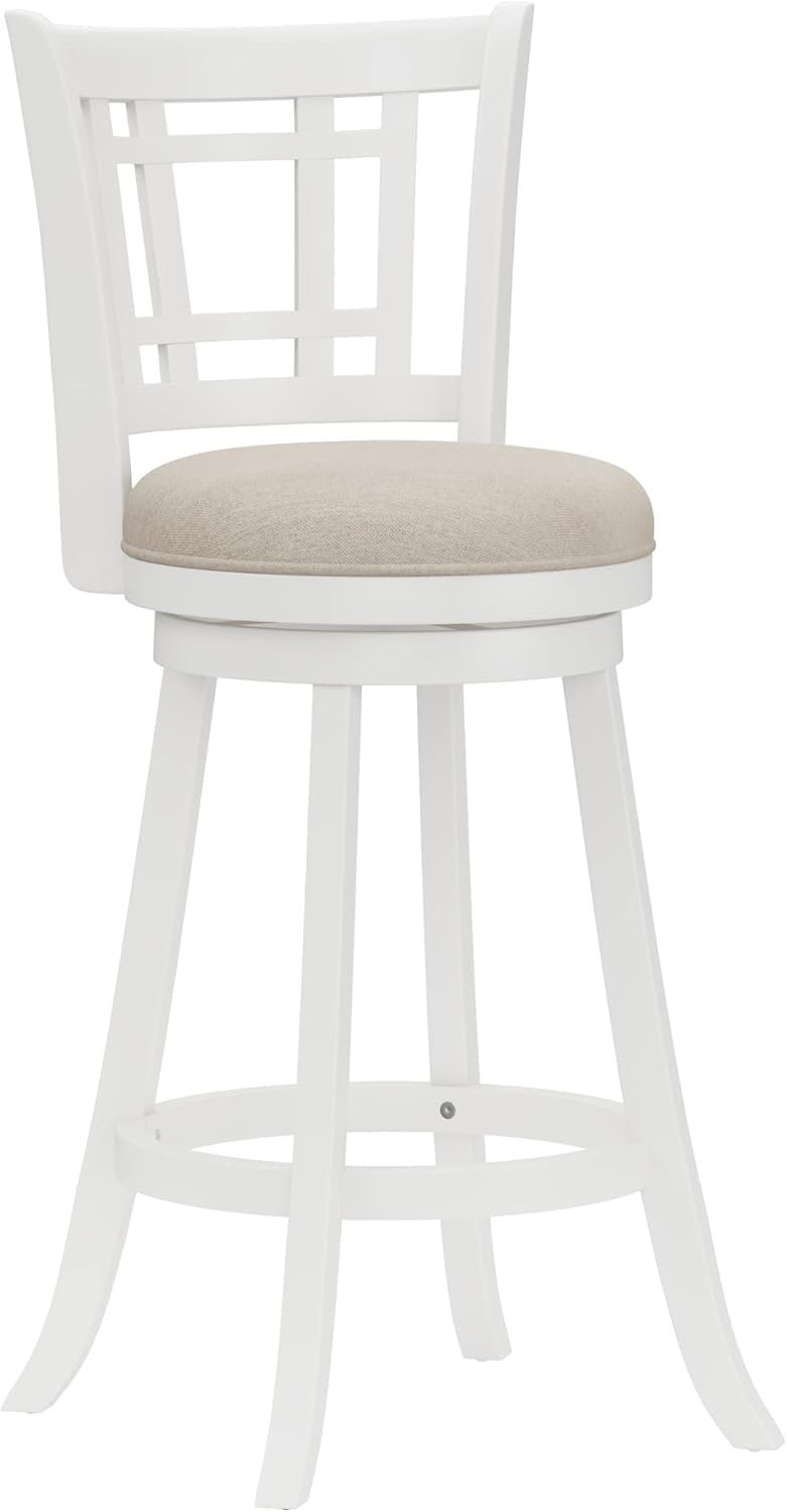 Hillsdale Fairfox 30.5″ Wood Swivel Bar Height Stool, White