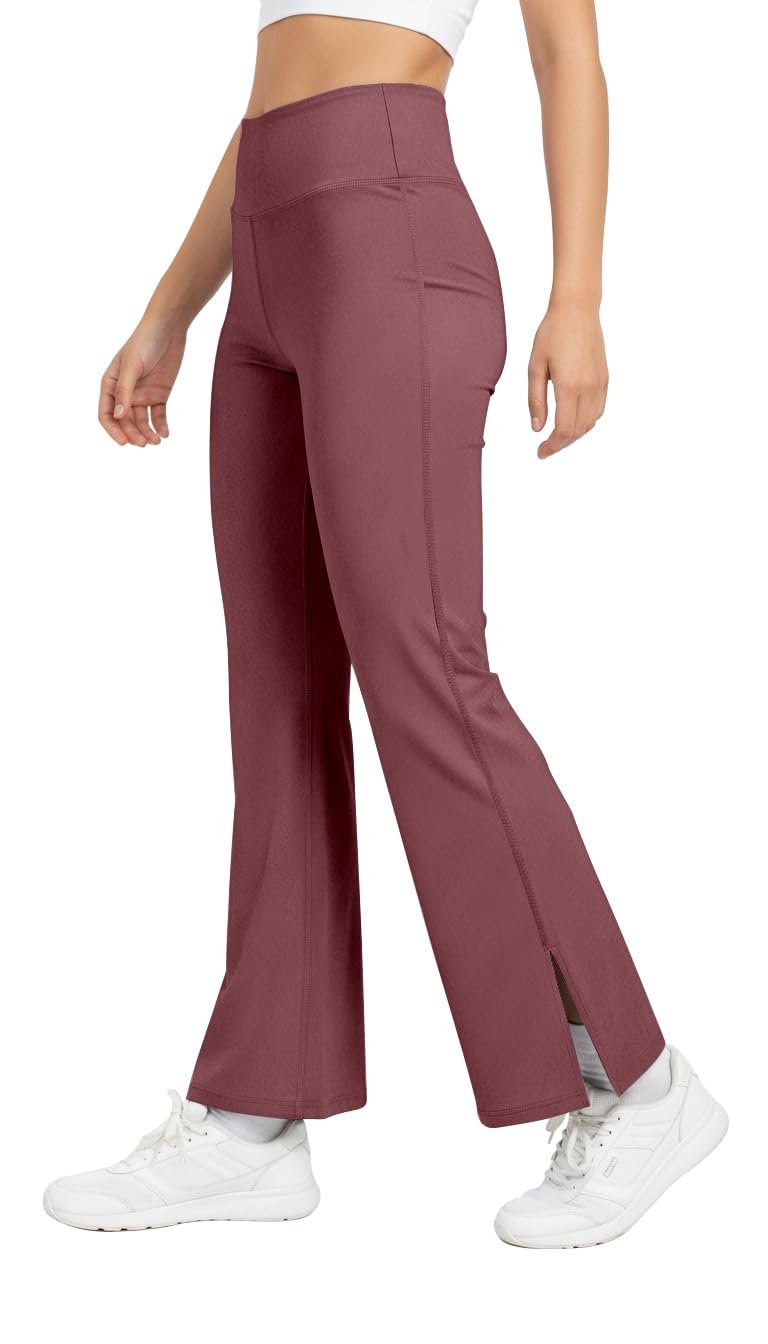 Mehrang High Waist Wide Leg with Side Slit || Stretchable Tights || Highwaist Sports Fitness Activewear Yoga Pants for Women