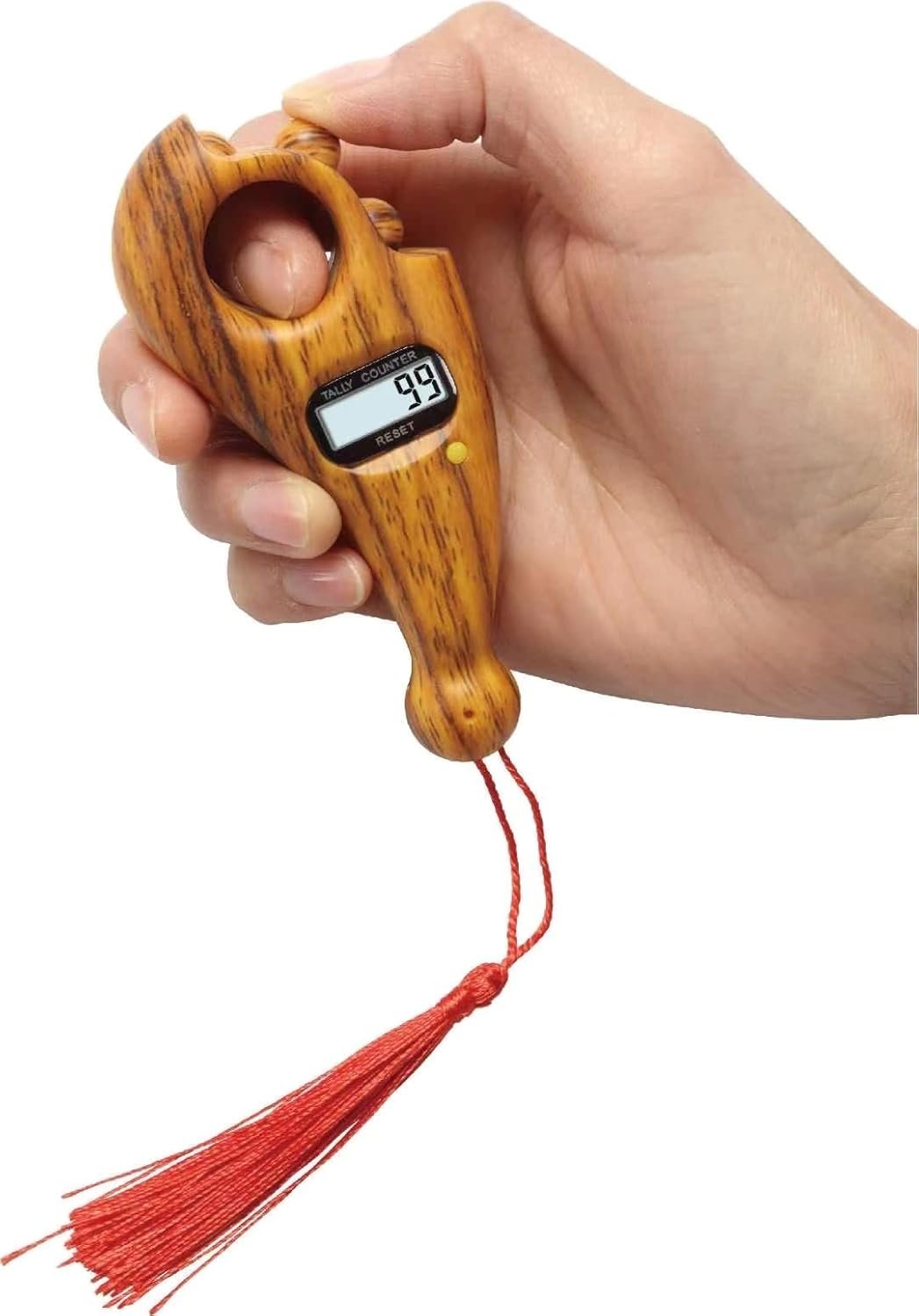 Digital Tasbih Finger Counter, Muslim Islamic Rotating Digital Tasbeeh Prayer Beads Tally Counter (Relaxing-Orange)