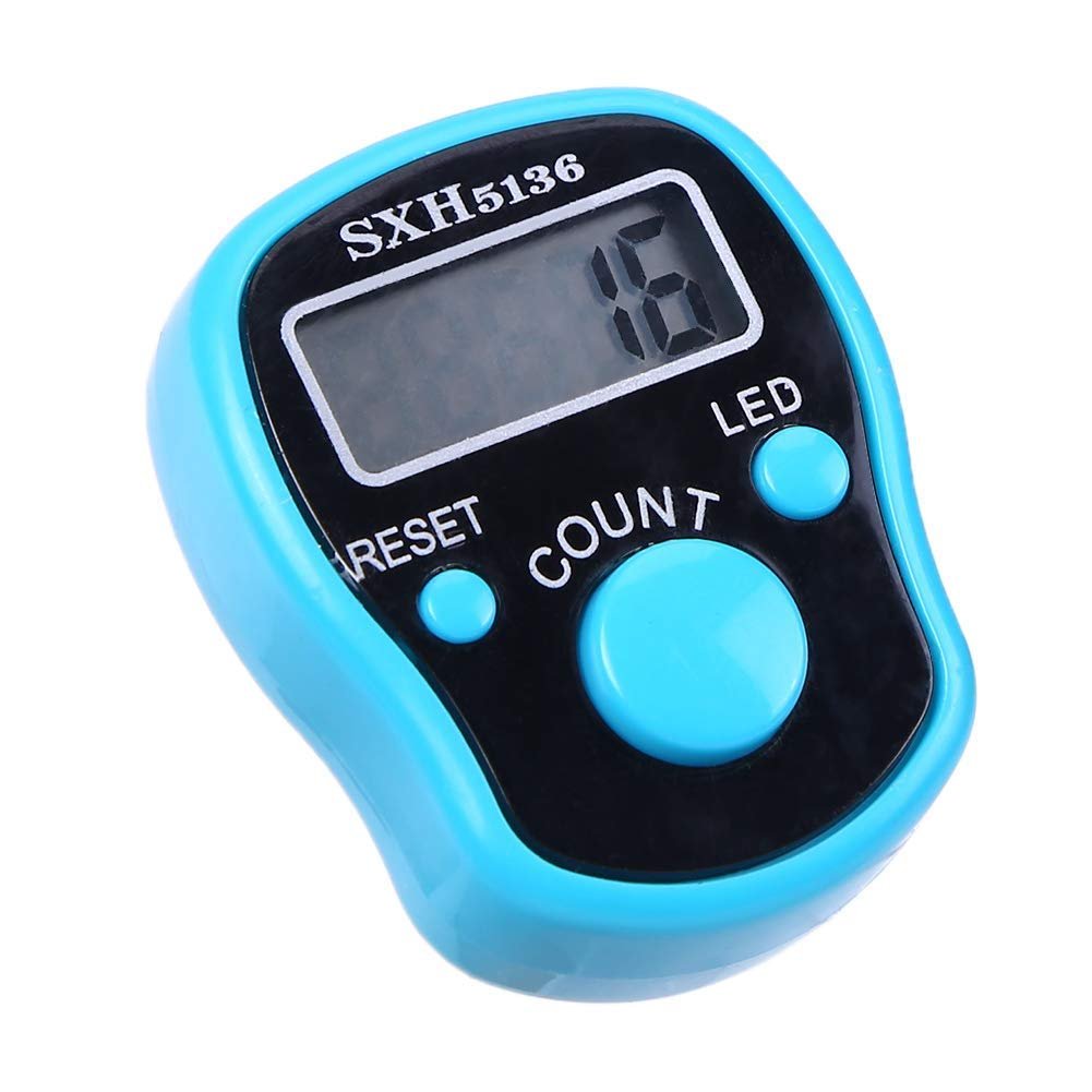 Adjustable Finger Ring Hand 5 Digit Electronic Digital Tally Counter with Luminous LED Light for Golf Sports (Small Pack of 3)
