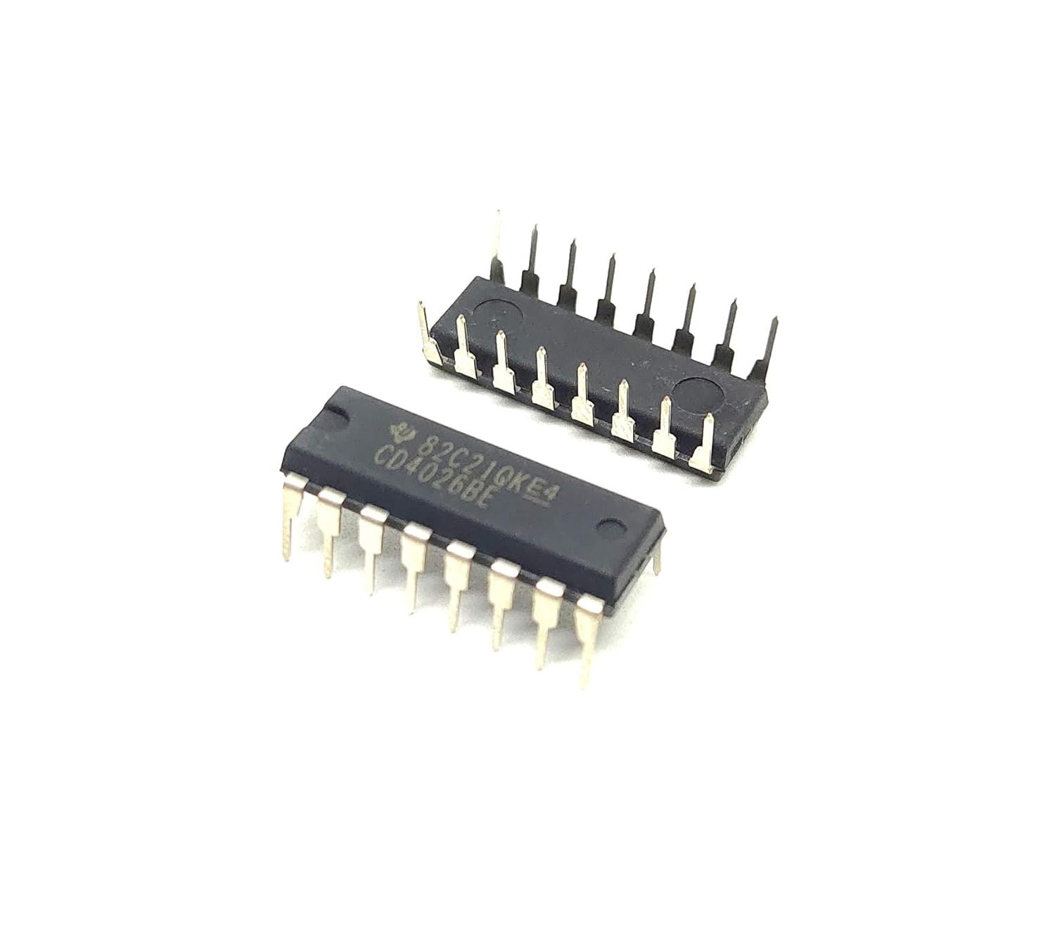 INVENTO 2Pcs 4026 IC CD4026BE Logic IC Decade Counter/Divider, 16 MHz, 3 V to 18 V, DIP-16