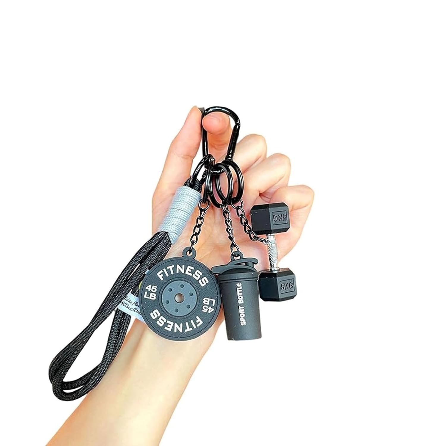 Aesthetic Keychain, Detachable Dumbbell Keychain for Gym Enthusiasts, Cute Aesthetic Phone Charms for Girls, Silicone Bag Charms for Handbags, Fitness Gym Gifts