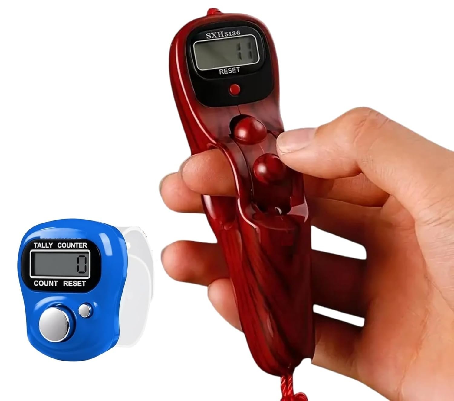 Mantra Jaap Digital Tally Counting Finger Counter – Unique Design Jap Mala with Mini Hand Tally Counter | Portable, Multi-Color (Jaap Counter-Combo)