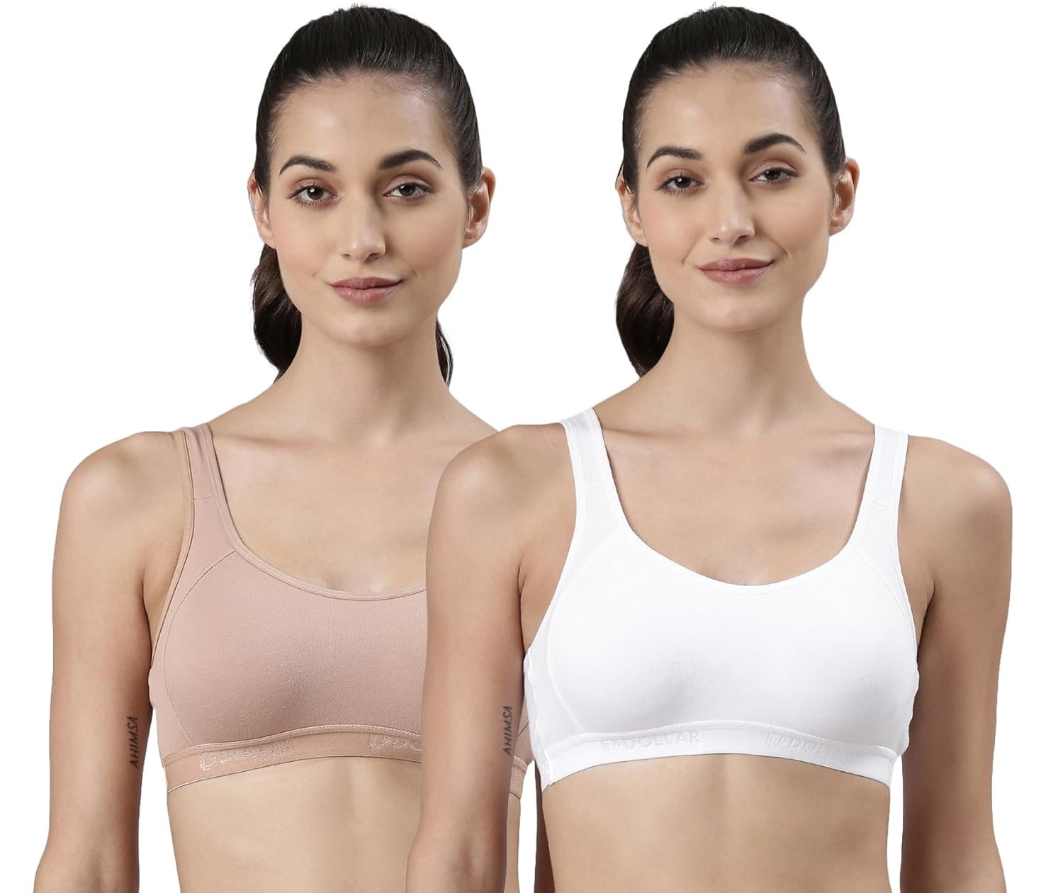 Dollar Missy Pack of 2 Women’s Cotton Wire-Free Moulded Sports Bra