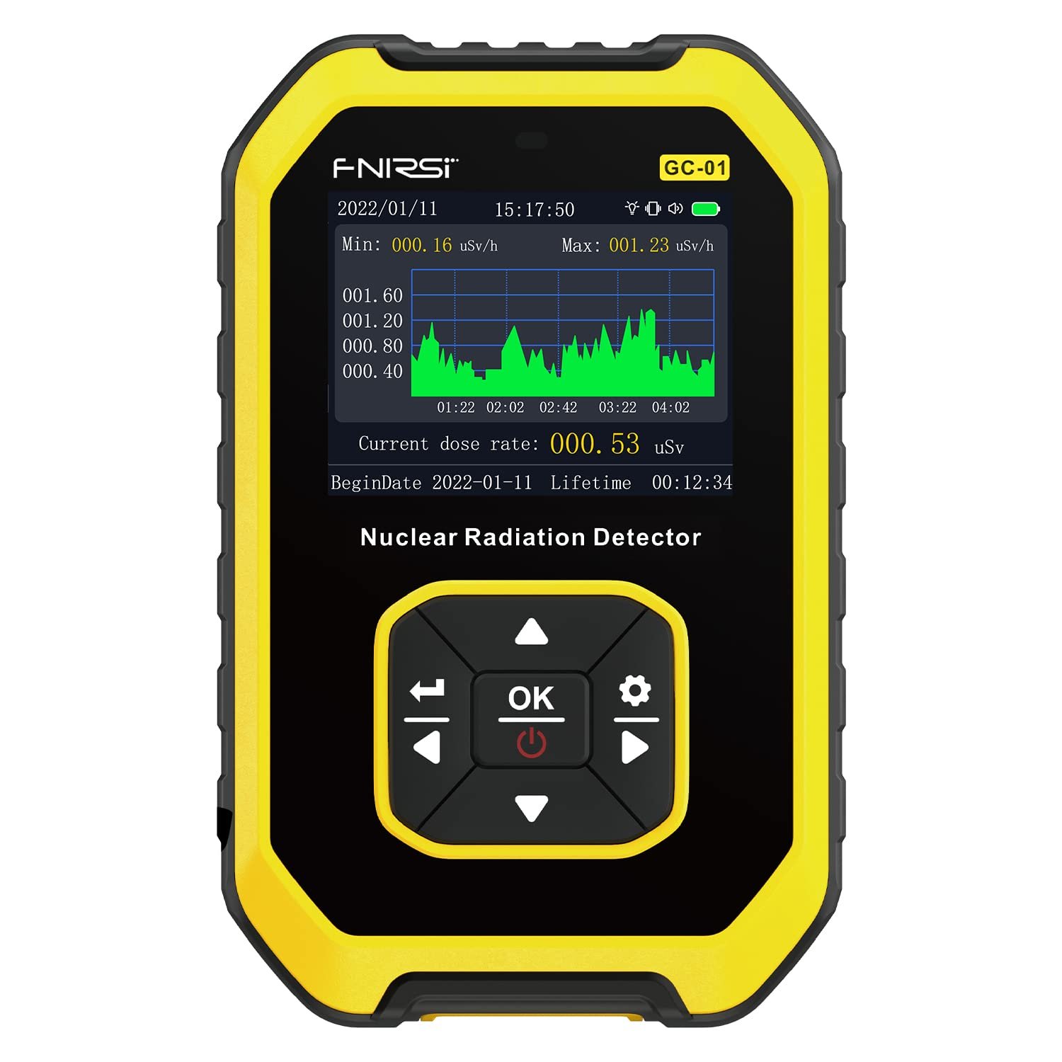 Geiger Counter Nuclear Radiation Detector – Radiation Dosimeter with LCD Display, Portable Handheld Beta Gamma X-ray Rechargeable Radiation Monitor Meter, 5 Dosage Units Switched,0.0?Sv-500mSv