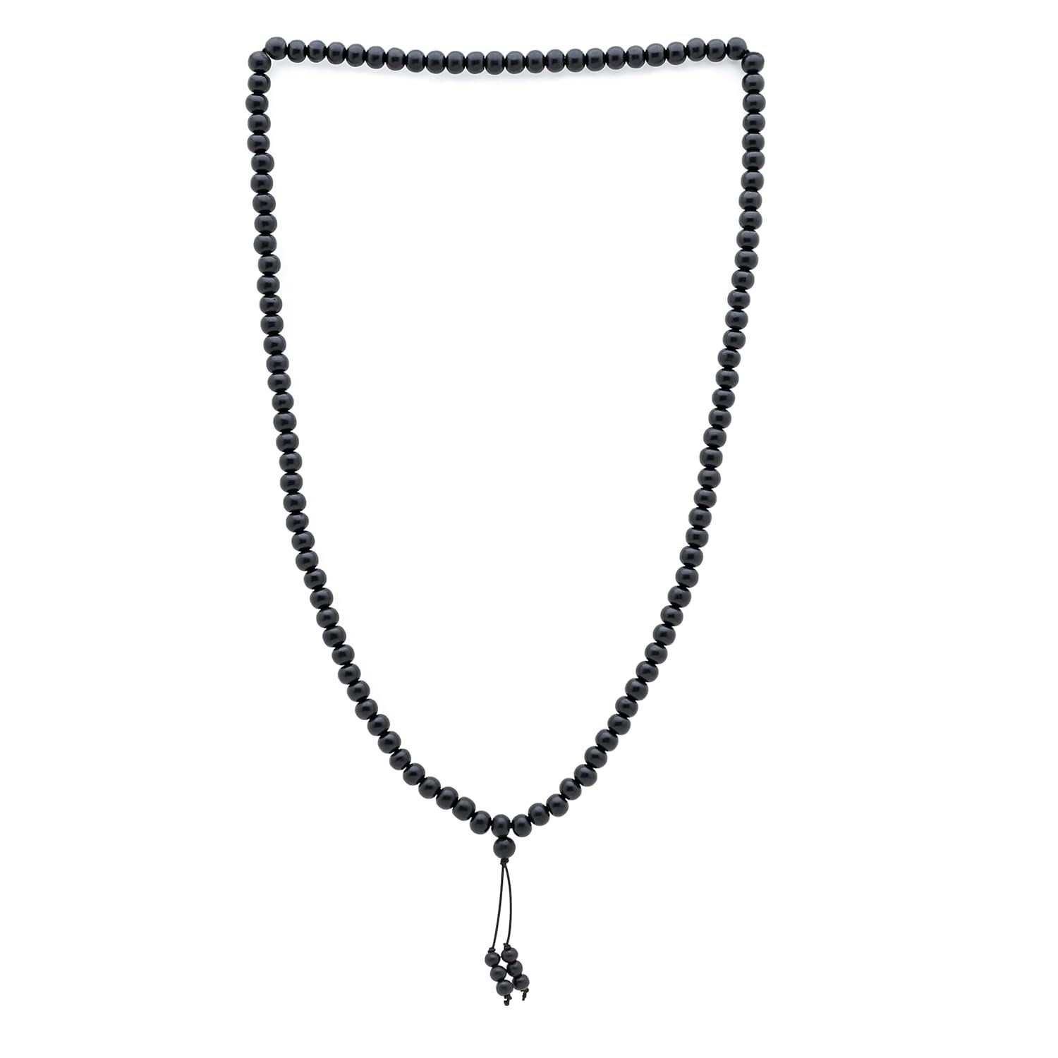 Original Karungali Malai Jaap Mala 108 Beads | Premium Ebony Wood Natural Black Beads, Meditation, Prayer, Healing | Standard Size |Men & Women (Strechable 8MM)