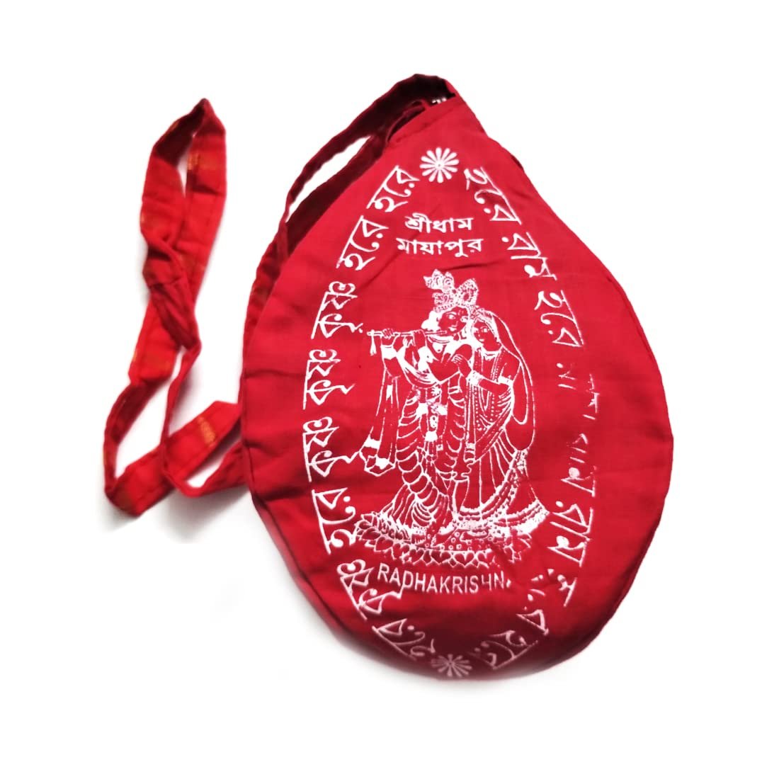 Cotton Chanting Bag/Japa Bag/Beads Bag with Sakshi Mala Counter (Red)