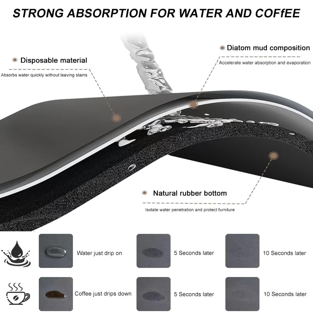 Dish Drying Mat for Kitchen Large, with Non-Slip Rubber Back | Placemat Kitchen Mat for Wet Utensils | Quick Dry Water Absorbent Mats for Kitchen Counter, Coffee, Bar (A6-40X50 cm)