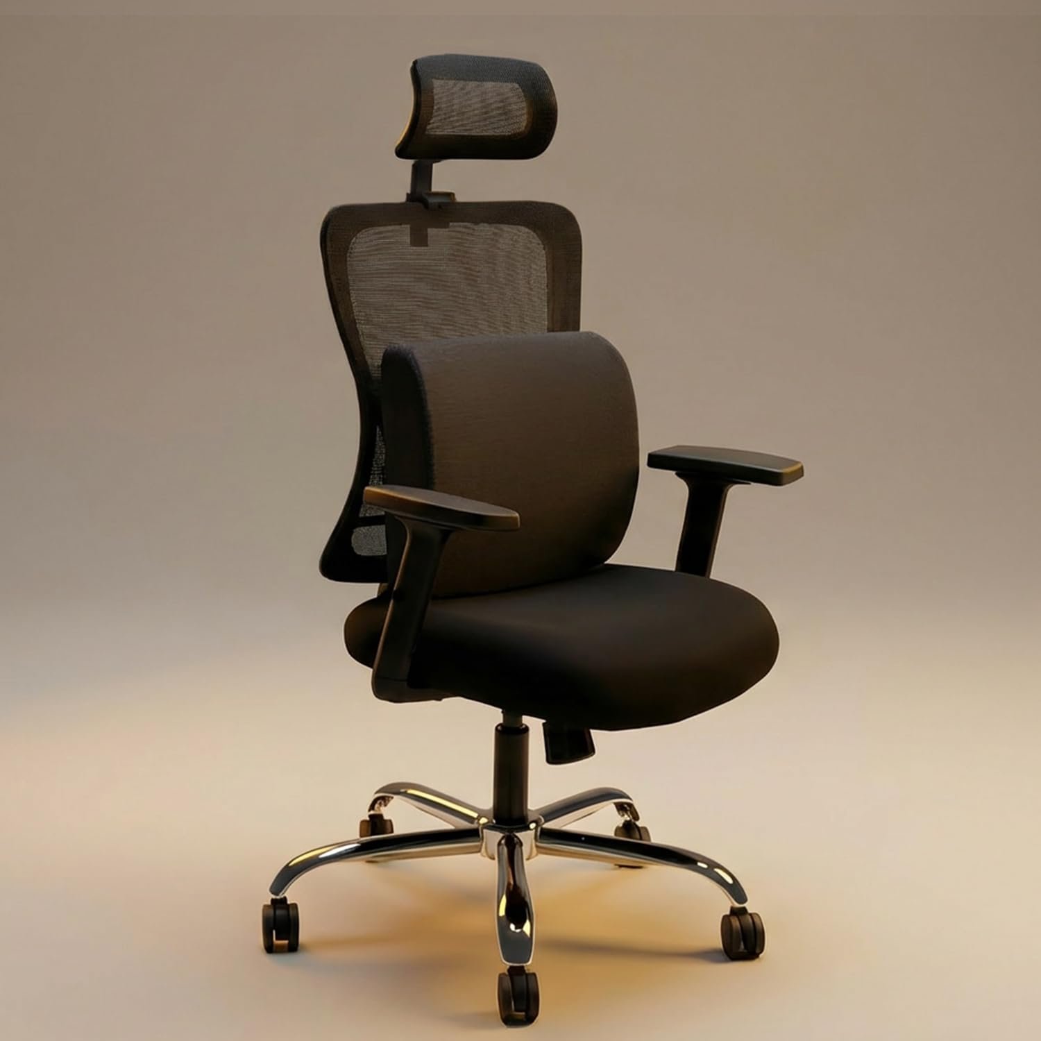 Breathe 2026 Ergonomic High Back Office Chair | Orthopedic Memory Foam Back Cushion | Smart Tilt-Lock Mechanism | Breathable Italian Mesh | 2D Armrest | 3 Year Warranty | Black