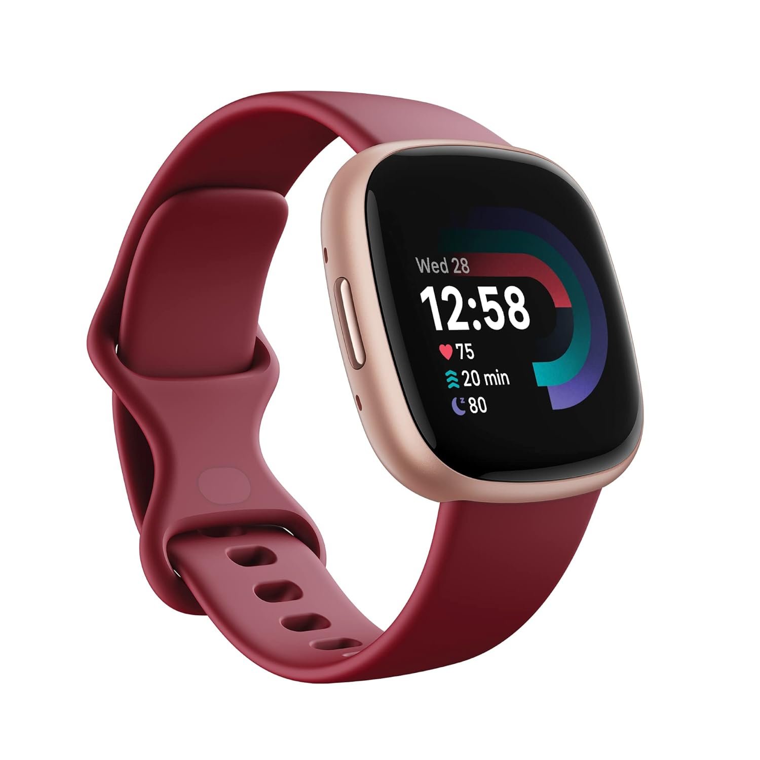 Fitbit Versa 4 Fitness Watch (Beet Juice/Copper Rose Aluminium) with 6-Month Premium Membership