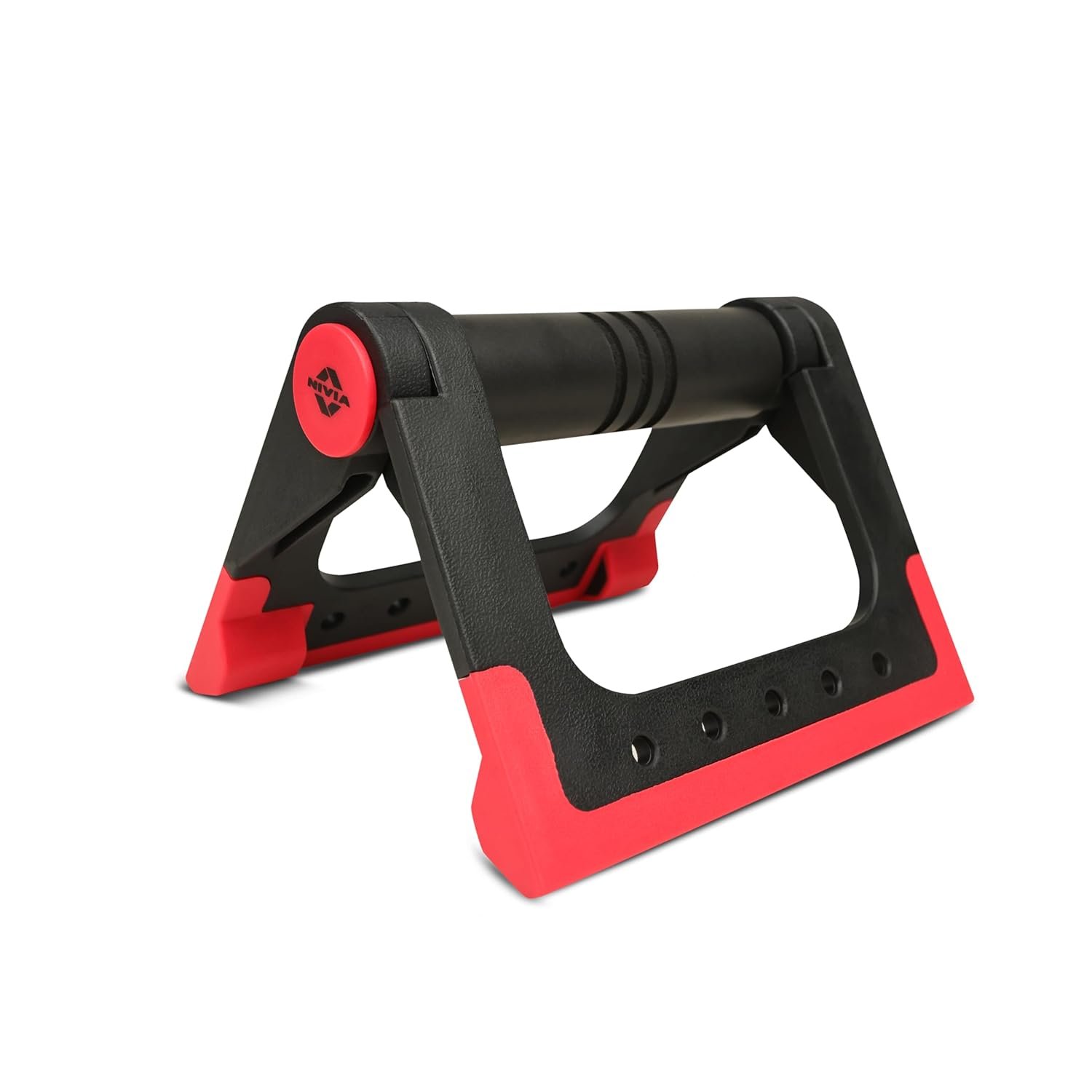 Nivia EZ-FOLD Push-Up Bar (1 Pair) Home Gym Equipment for Men & Women, For Training, Exercise Push up Stand, Gym Accessories, Home Use for Chest, Anti-Slip Push Up Stand (Red)