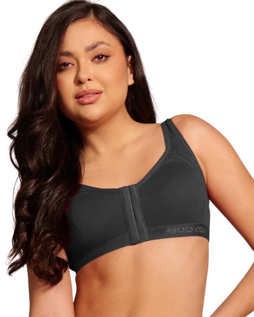 BODYSIZE Cotton Front Open Sports Bra for Women Daily Use | Non-Wired Sweat Absorbent Seamless Bra | Full Coverage Regular Wear Comfortable and Convenient with Back Support Suitable for Gym, Yoga