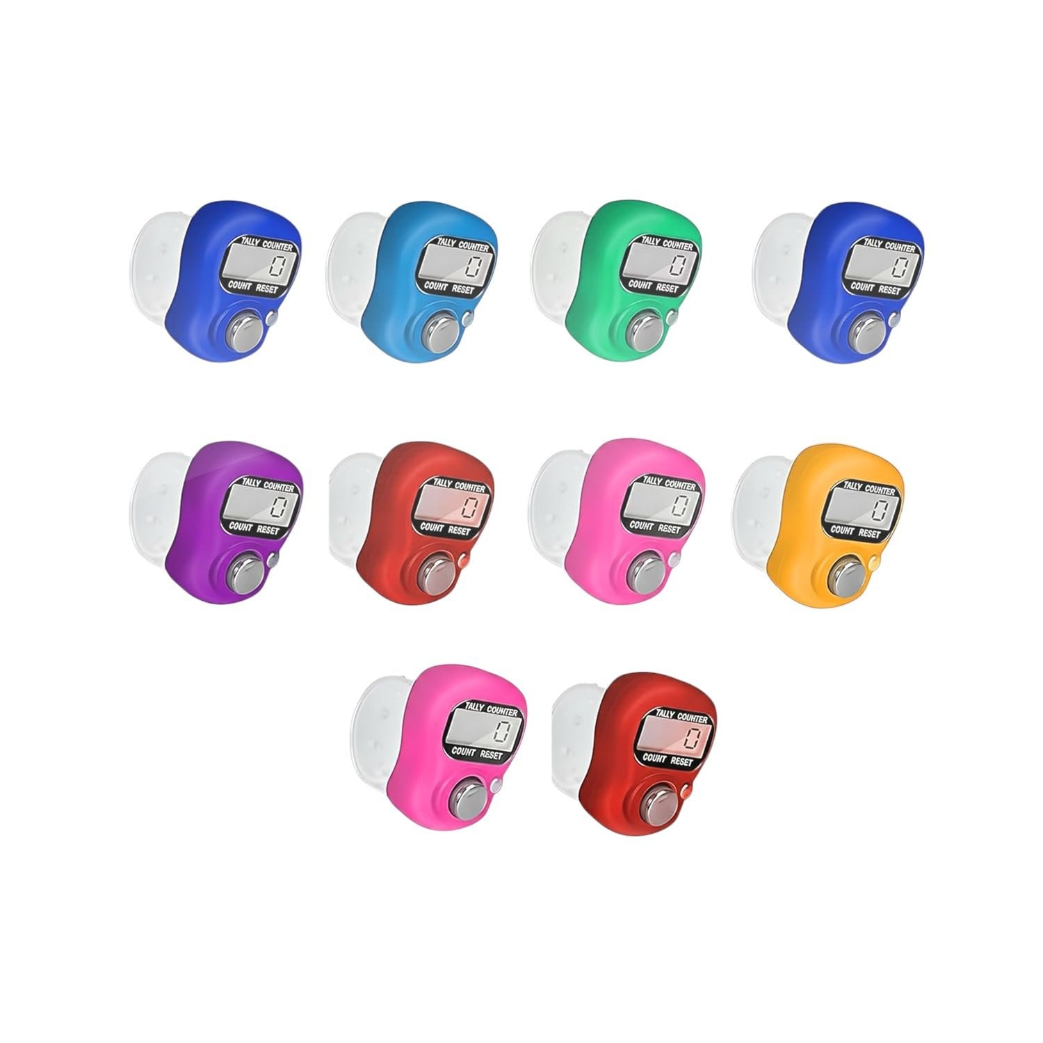 Oblivion Counter for Chanting Mantra – Digital Handheld Finger Tally & Jap Mala – Portable Multicolor Electronic Number Clicker – Multiuse Mini Counters for Prayer, Meditation, Sports & Counting (10)