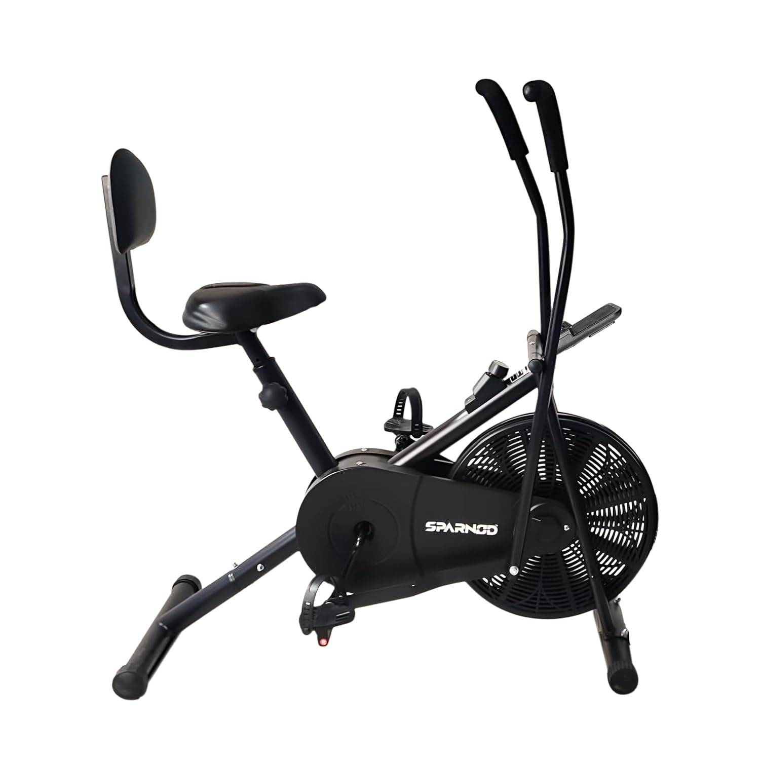 Sparnod SAB-05 Air Bike Exercise Cycle for Home Gym with Back Support | Full Body Workout – Arms & Legs Dual Action | Adjustable Resistance | 120 KG Maximum User Weight & 1-Year Warranty