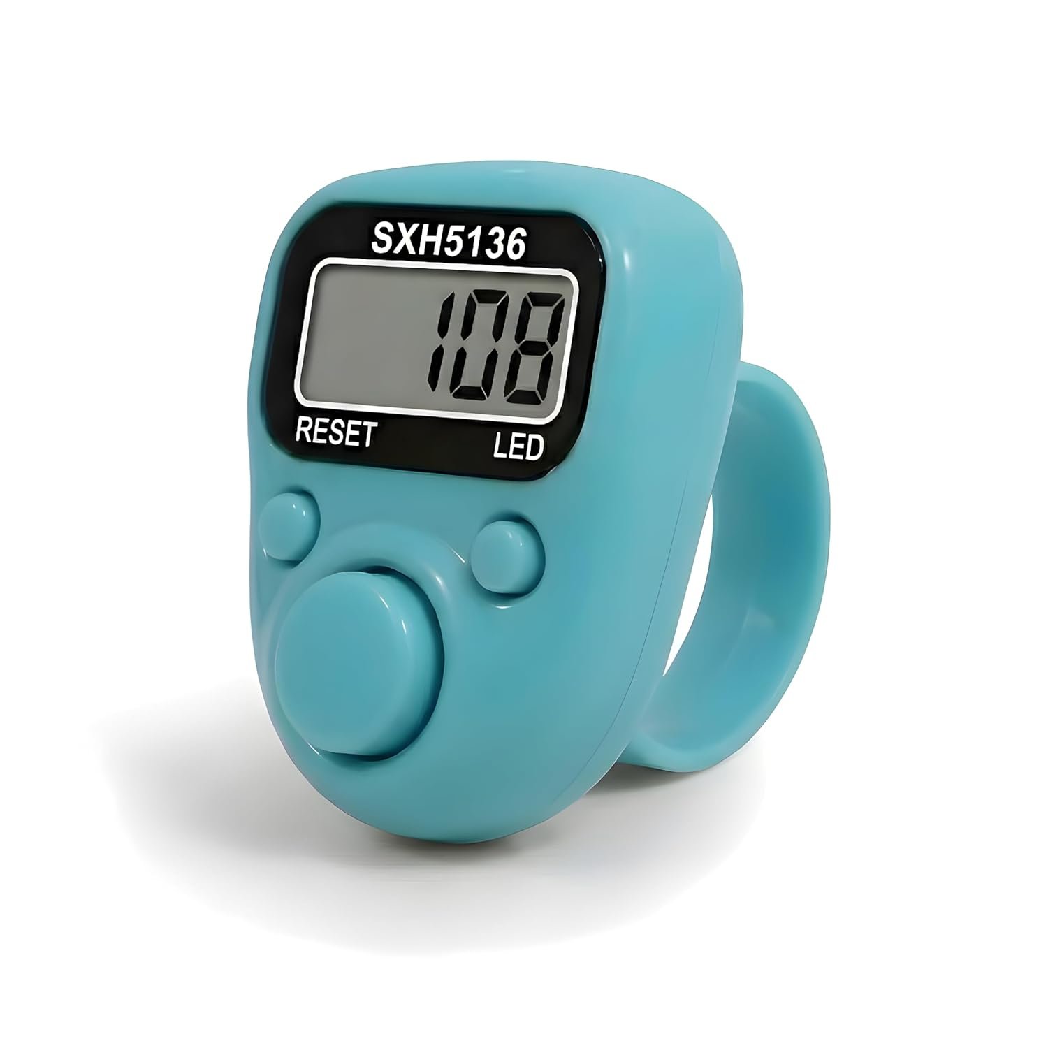 Digital Hand Tally Counter, LED Display, Ring Design, Reset Button(Pack of 1) (Sky Blue)