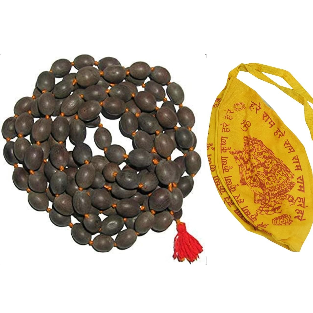 108 +1 Big Lotus Seeds Kamal Gatta Japa Mala for Laxmi Pooja & Wearing | Kamalgatta Mala Original for Japa with 108+1 Beads. With 1 pcs gomukhi jap mala bag