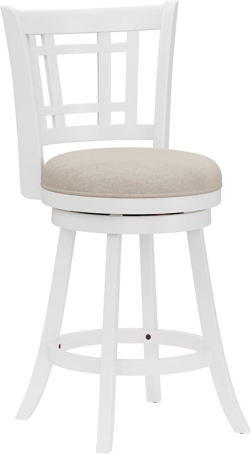 Hillsdale Fairfox 24.5″ Wood Swivel Counter Height Stool, White