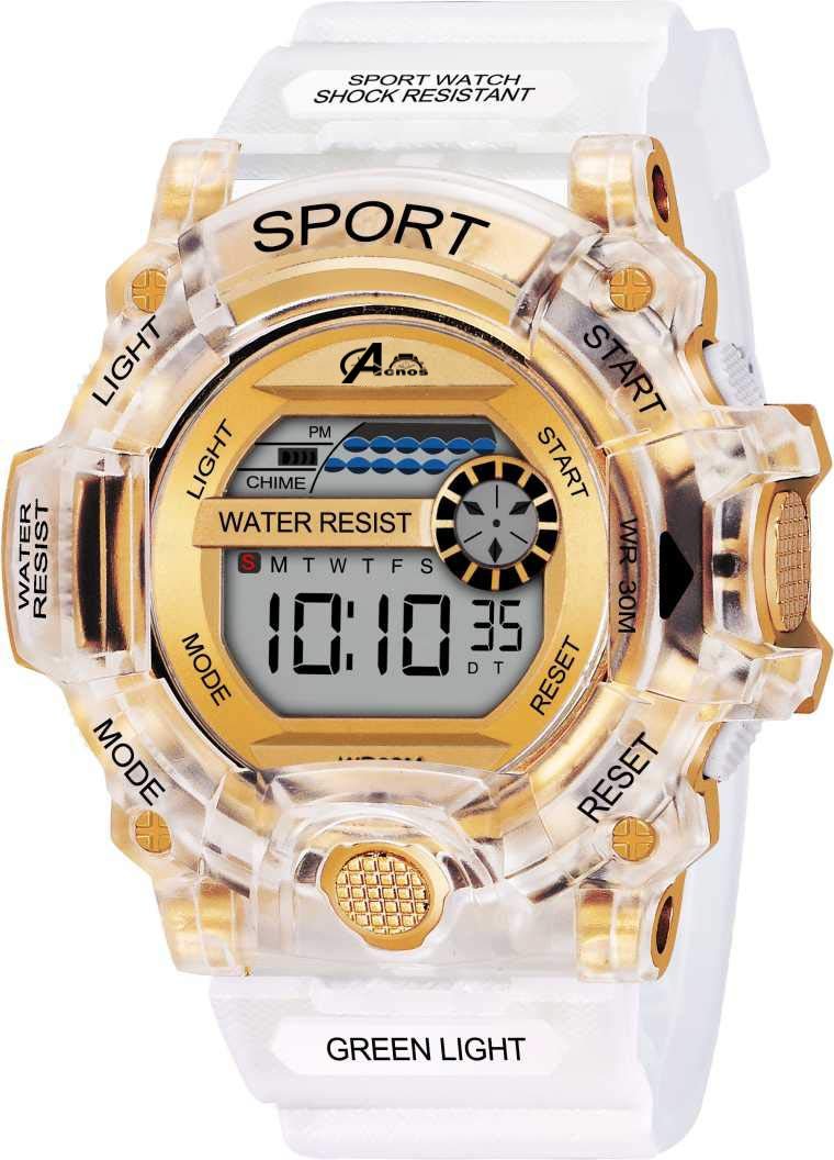 Acnos® Premium Brand – A Digital Shockproof Multi-Functional Automatic White-Gold Waterproof Digital Sports Watch for Men’s Kids Watch for Boys – for Men Pack of 1
