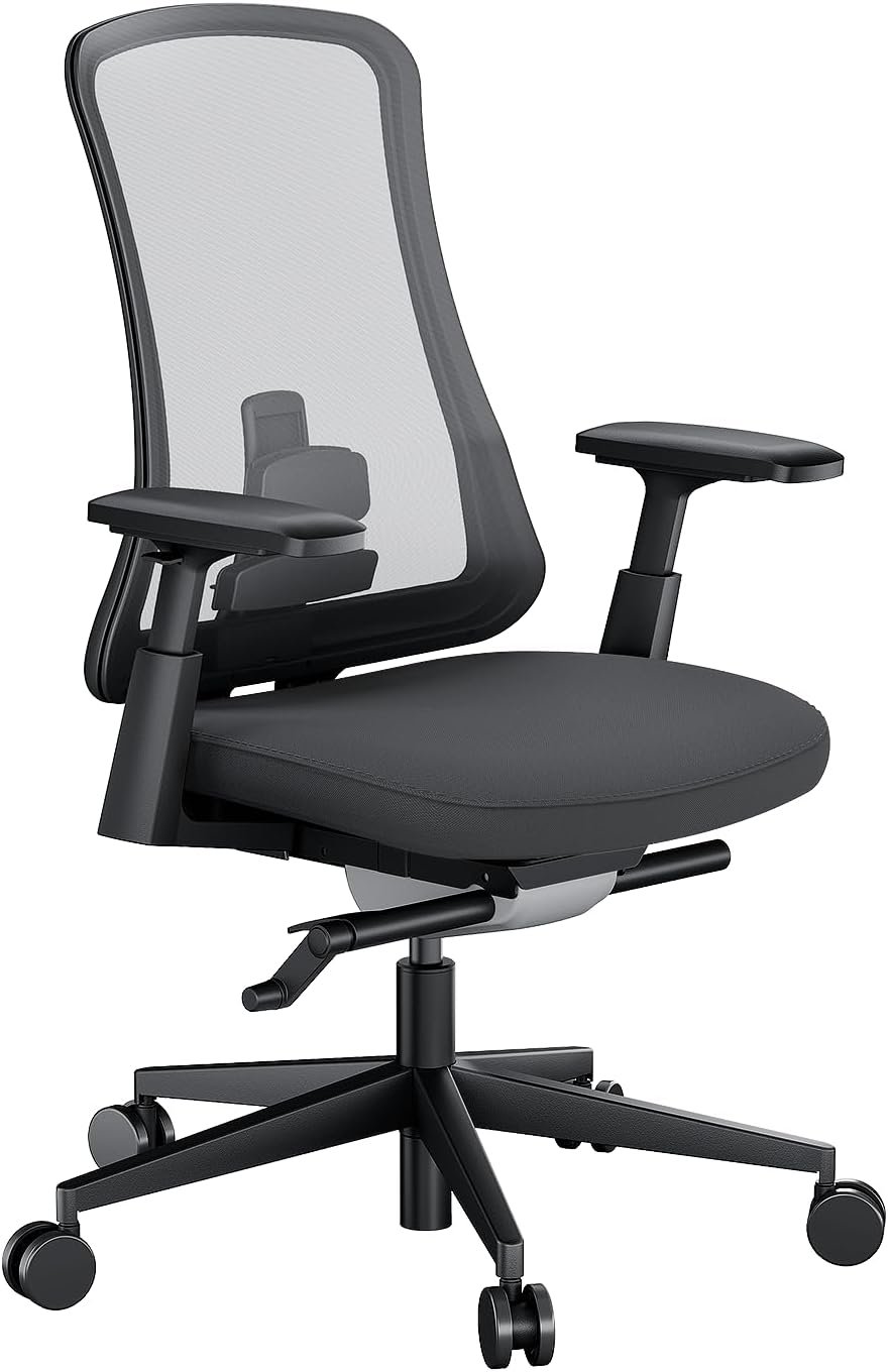 ProtoArc Ergonomic Office Chair – Flexer Pro Mesh Desk Chair with Lumbar Support, Slide Seat & 4D Armrests, Breathable Mesh from Wintex, Tilt Lock, Metal Base | for Home & Computer Work – Black