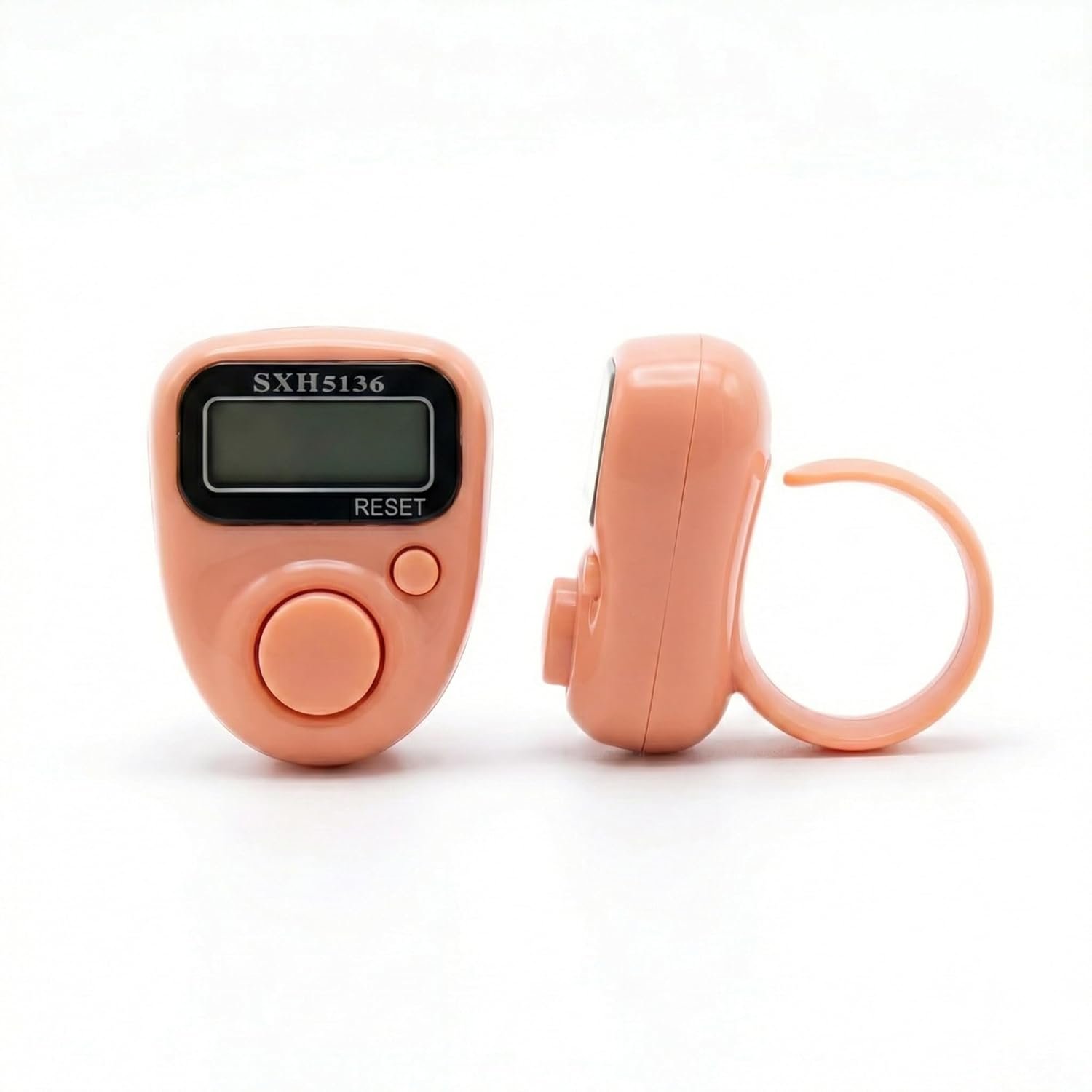 Digital Finger Ring Tally Counter, Blue, LCD Display, with Reset Button (Model No-511) (Peach)