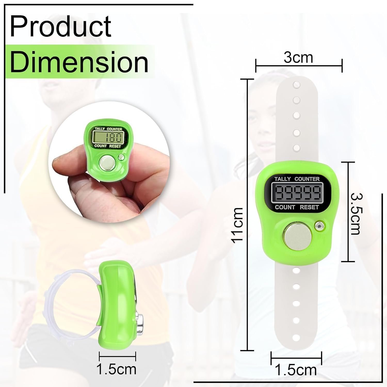 D RAJ Multiuse Finger Counter Portable Hand Finger Counting Machine Digital Head Electronic Tally Counter Pack of 2
