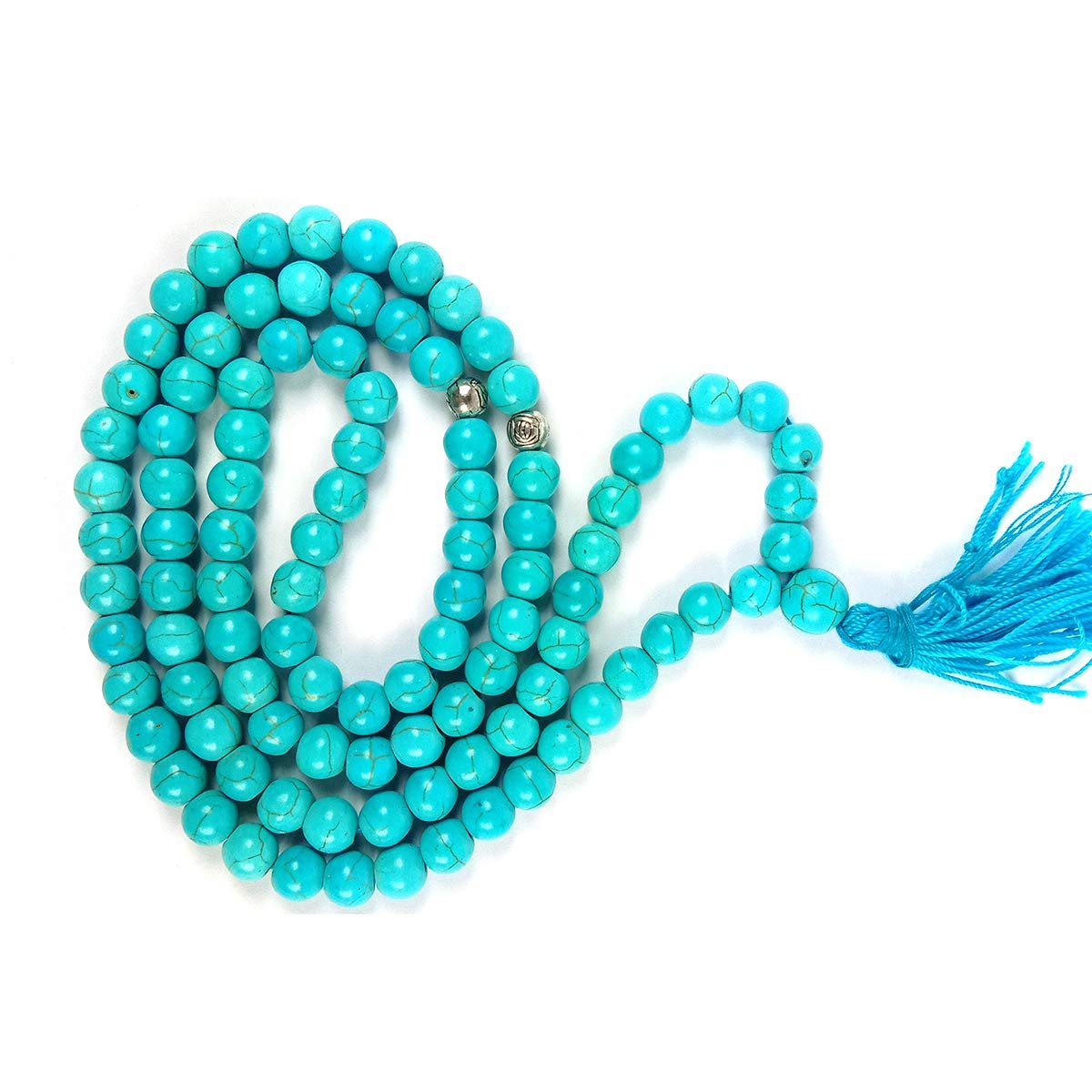 Reiki Crystal Products firoza Turquoise Compressed Stone Tasbeeh Crystal Stone Firoza Tourquise Tasbeeh for Muslim Prayer 99 Beads