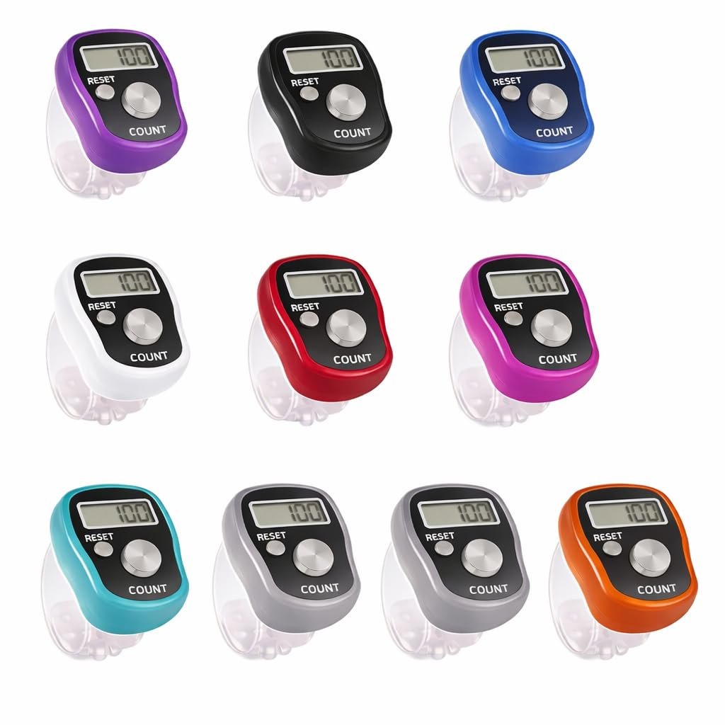 KTRIO Digital Finger Counter – Electronic Hand Tally Counter with Adjustable Strap, LCD Display & Reset Button | Portable Japa Counter for Chanting, Meditation, Sports & Score Tracking (Random Qty 10)