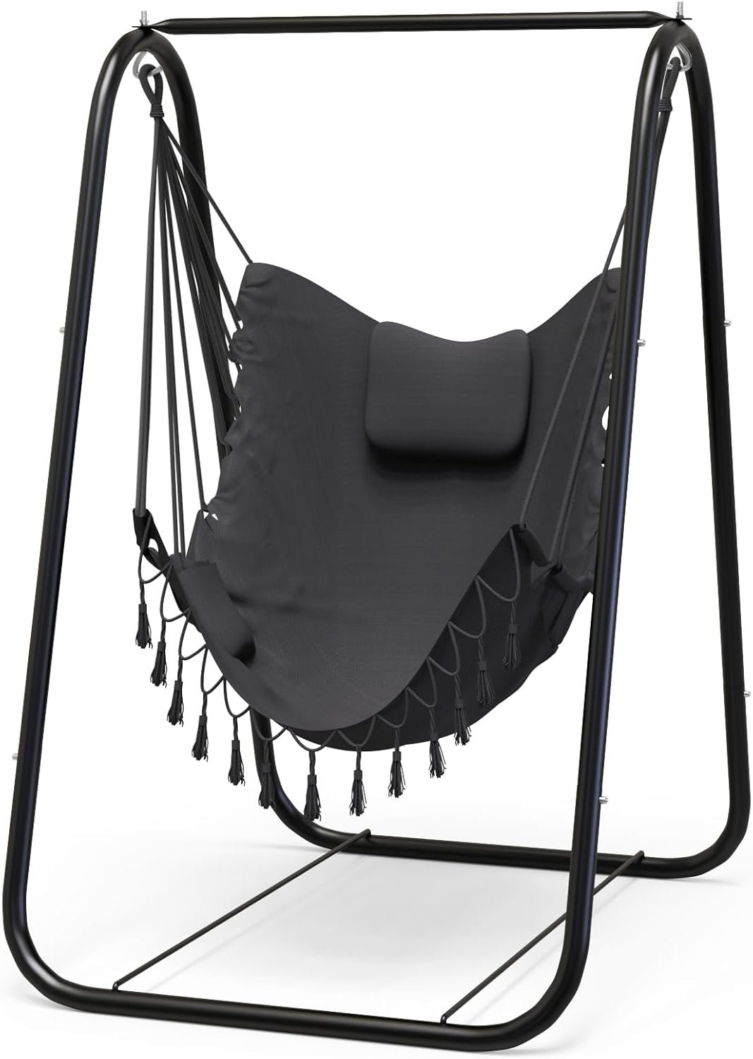 G TALECO GEAR Hammock Chair with Stand,Heavy-Duty and Rustproof Hanging Chair with Stand,Hammock Swing Chair Stand,for Indoor Outdoor Patio Yard Garden Porch (Grey)