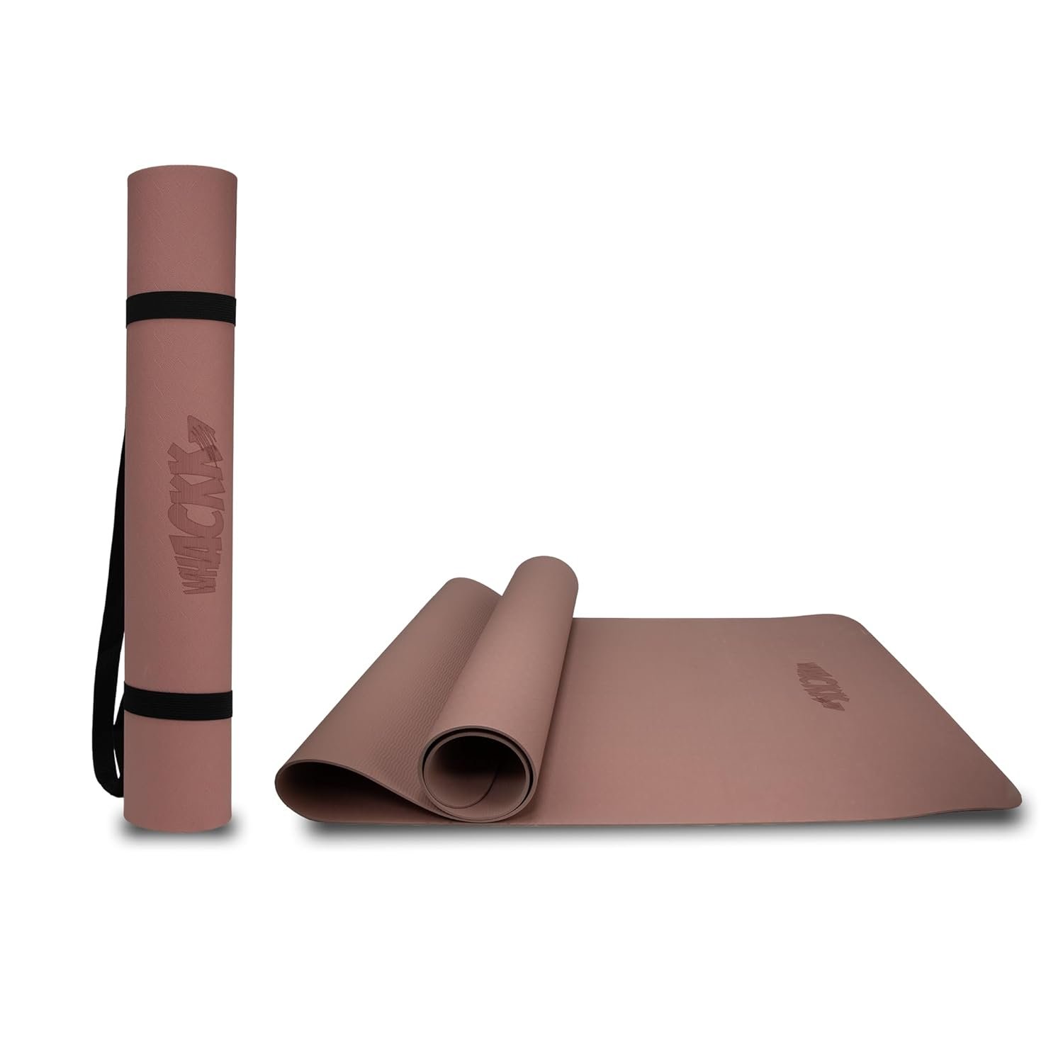 Whackk TPE 4mm Alignment Yoga Mat|Coral Pink|TPE Non-Slip Yoga & Exercise Mat with Carry Strap|Non toxic Lightweight, Eco-Friendly I Yoga & Pilates Exercise Fitness