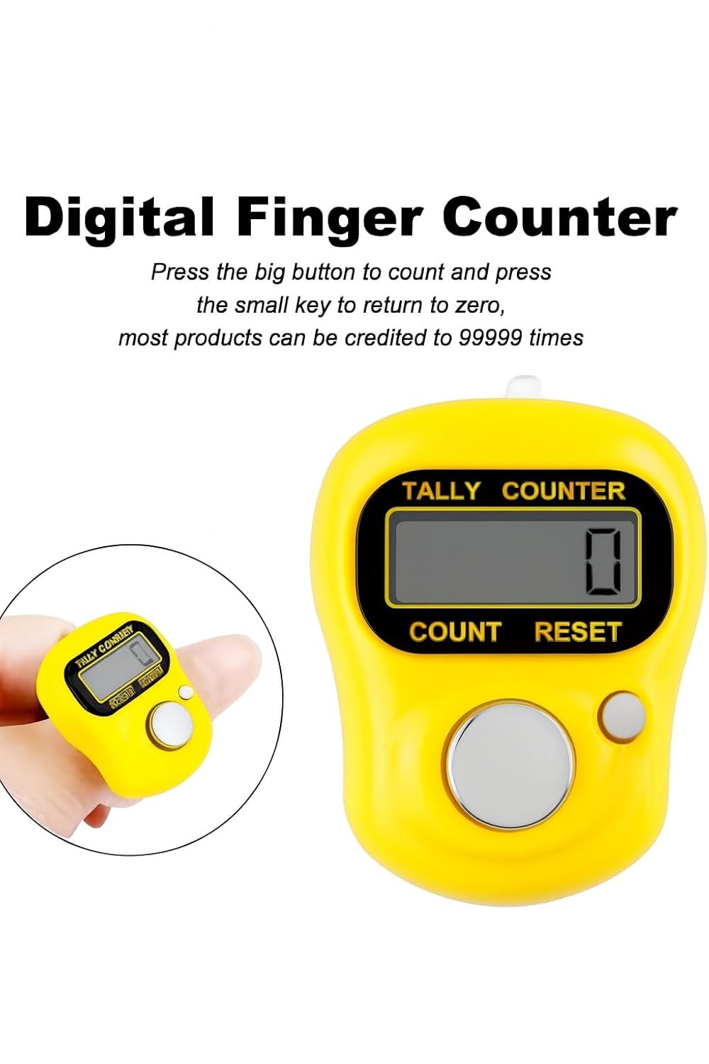 Digital Finger Counter, Portable Tally Counter with LED Display, Multiuse Handheld Counter | Naam Jap Counter | Mini Digital Tally Counter Finger Ring | Electronic Chanting Machine for Mantra Jap (2)