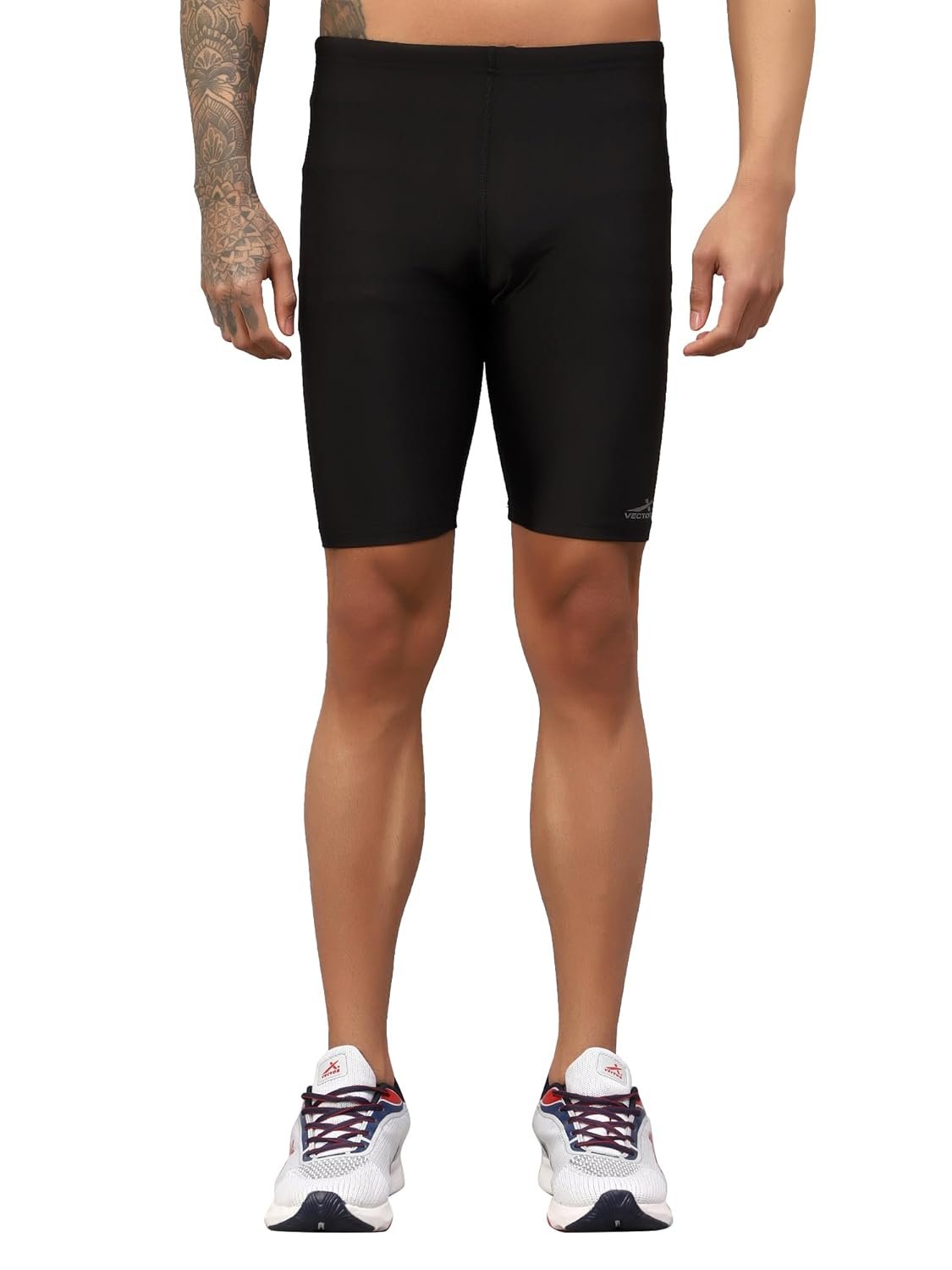 Vector X Unisex Adults Compression Bottom Sports Shorts Body fit Ideal for Cycling,Swimming, Skating, Gym, Fitness (XXL) Black
