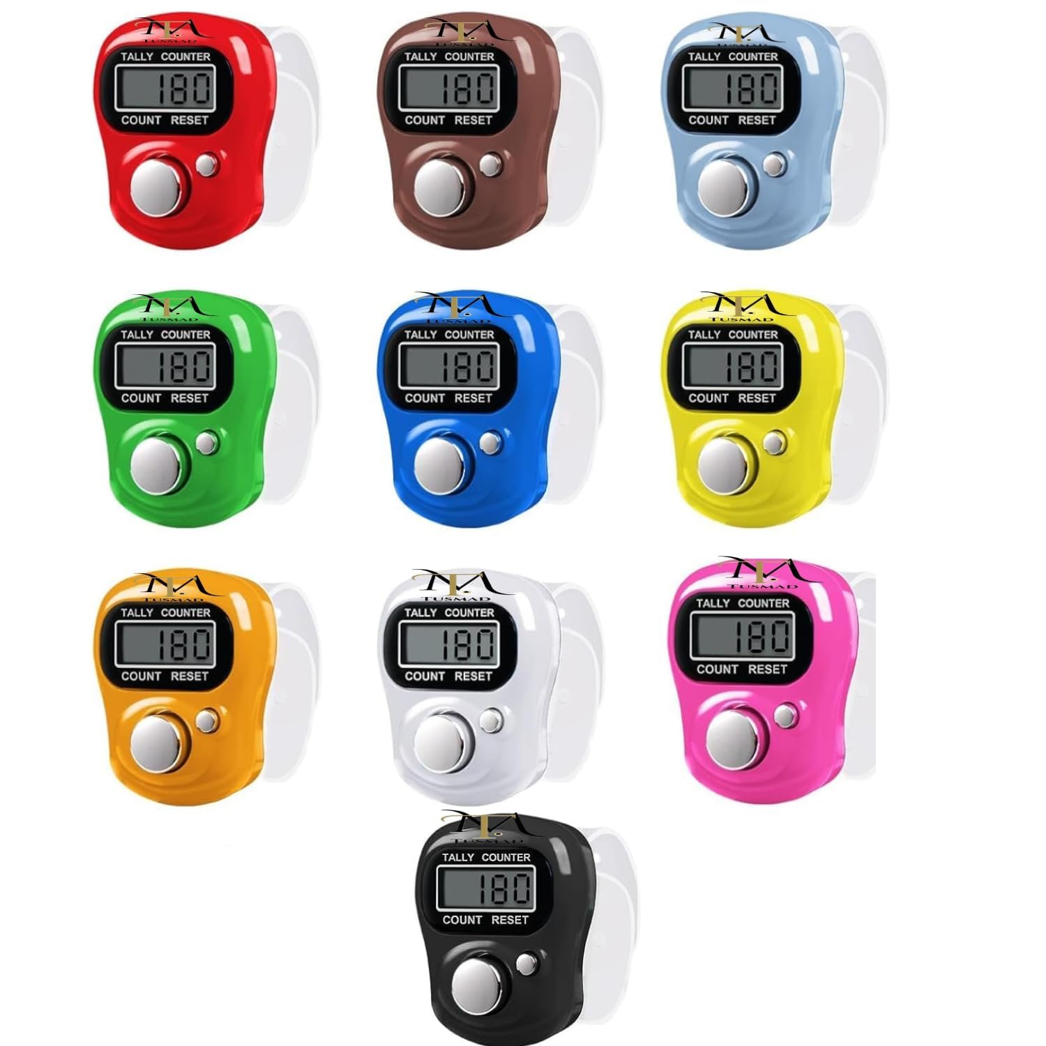 Multiuse Finger Counter Portable Hand Finger Ring Counting Machine Digital Head Electronic Tally Counter Jap Counting Device for Mantra Jaap Multi-Colour | 11 cm |