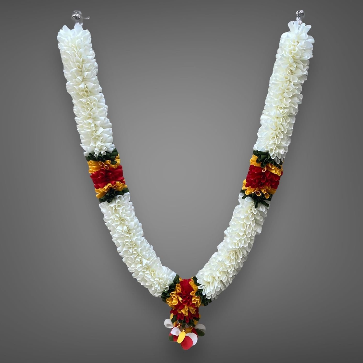 Shree MATAJI Store Garland Garland Artificial Mala for God Photo Frame Home Decoration Multipurpose White, 40 cm