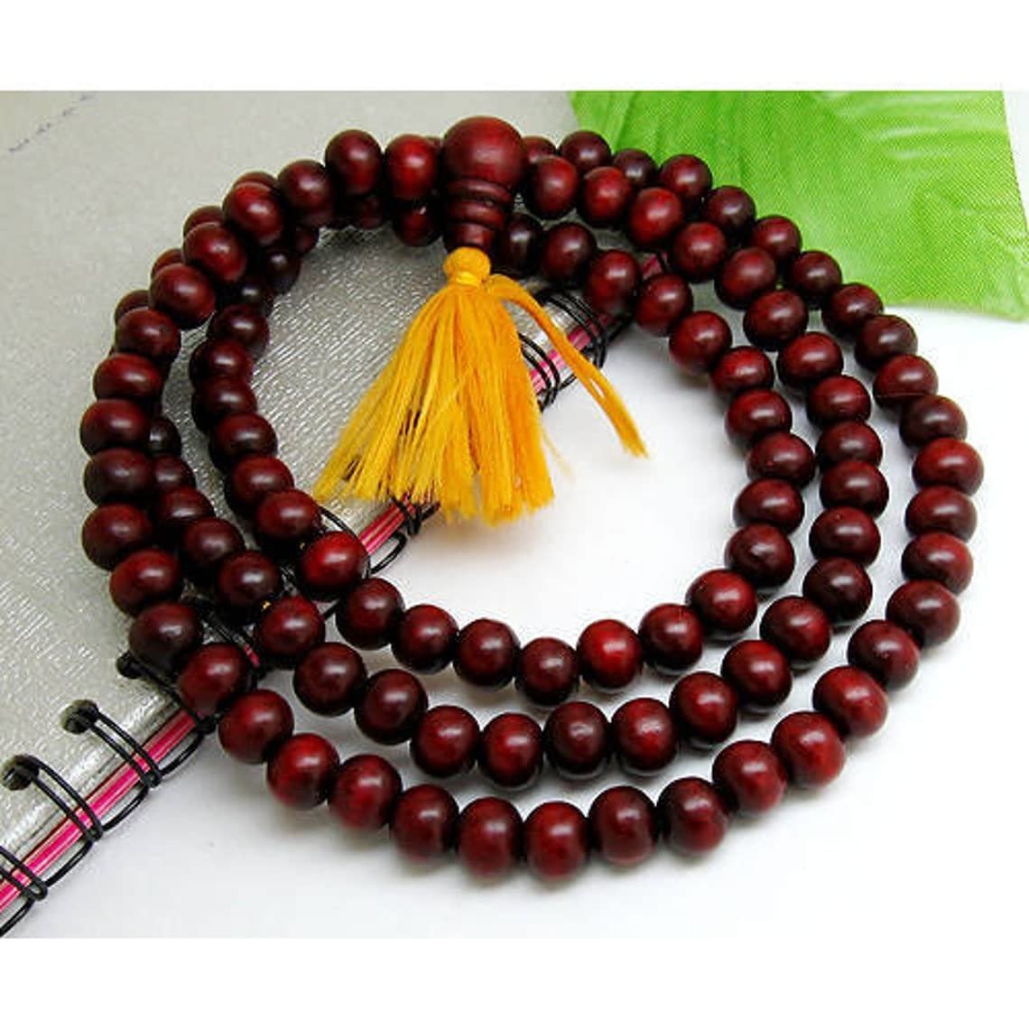 RDK SON’S Eye Catching Handmade Red Processed Sandalwood Japa Mala| Red Wood Prayer Mala | 108 Prayer Mala |Fragrant Sandalwood Tassel Wooden Mala |Yoga Mala (Lal Mala)