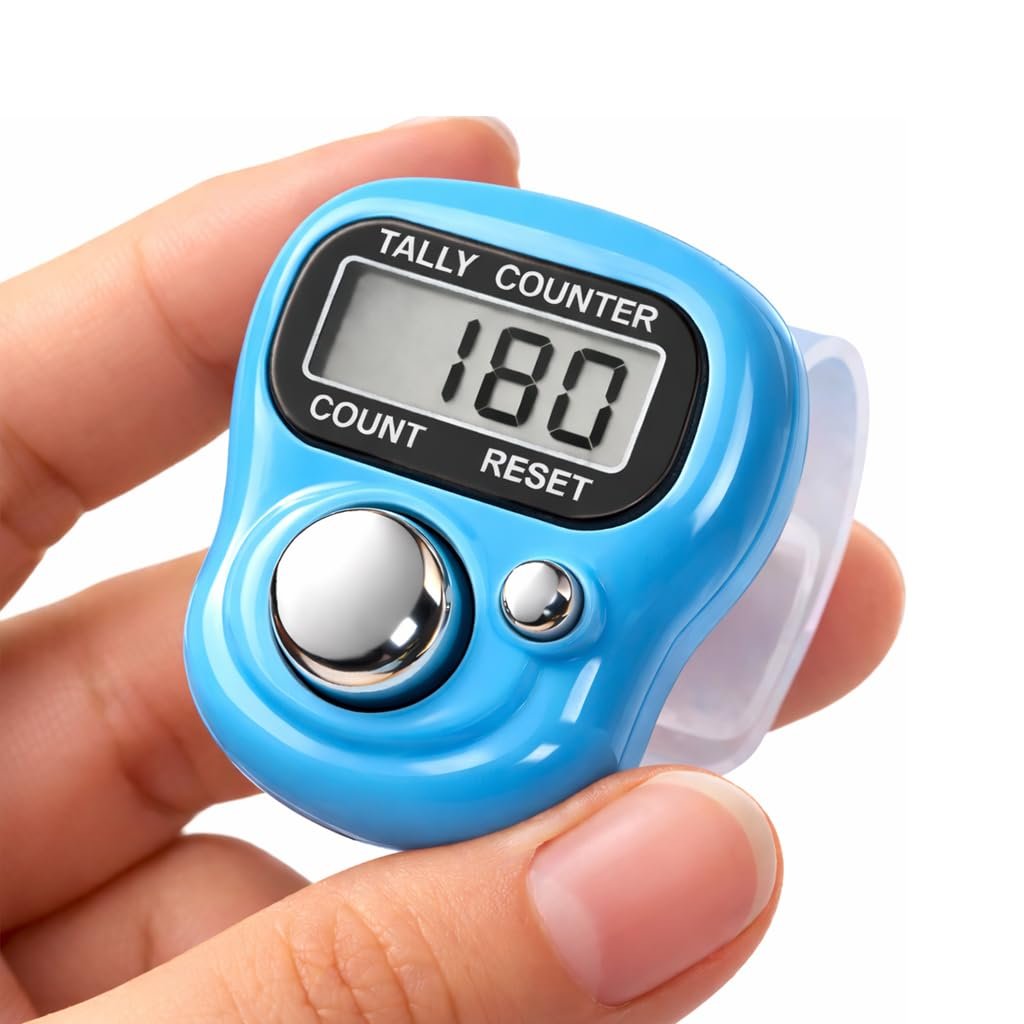 Digital Hand Tally Counter, Portable Finger Counter for Chanting and Mantra Jap Counting, Mini Electronic Mala Counter, Multicolor (Only 1 Piece)