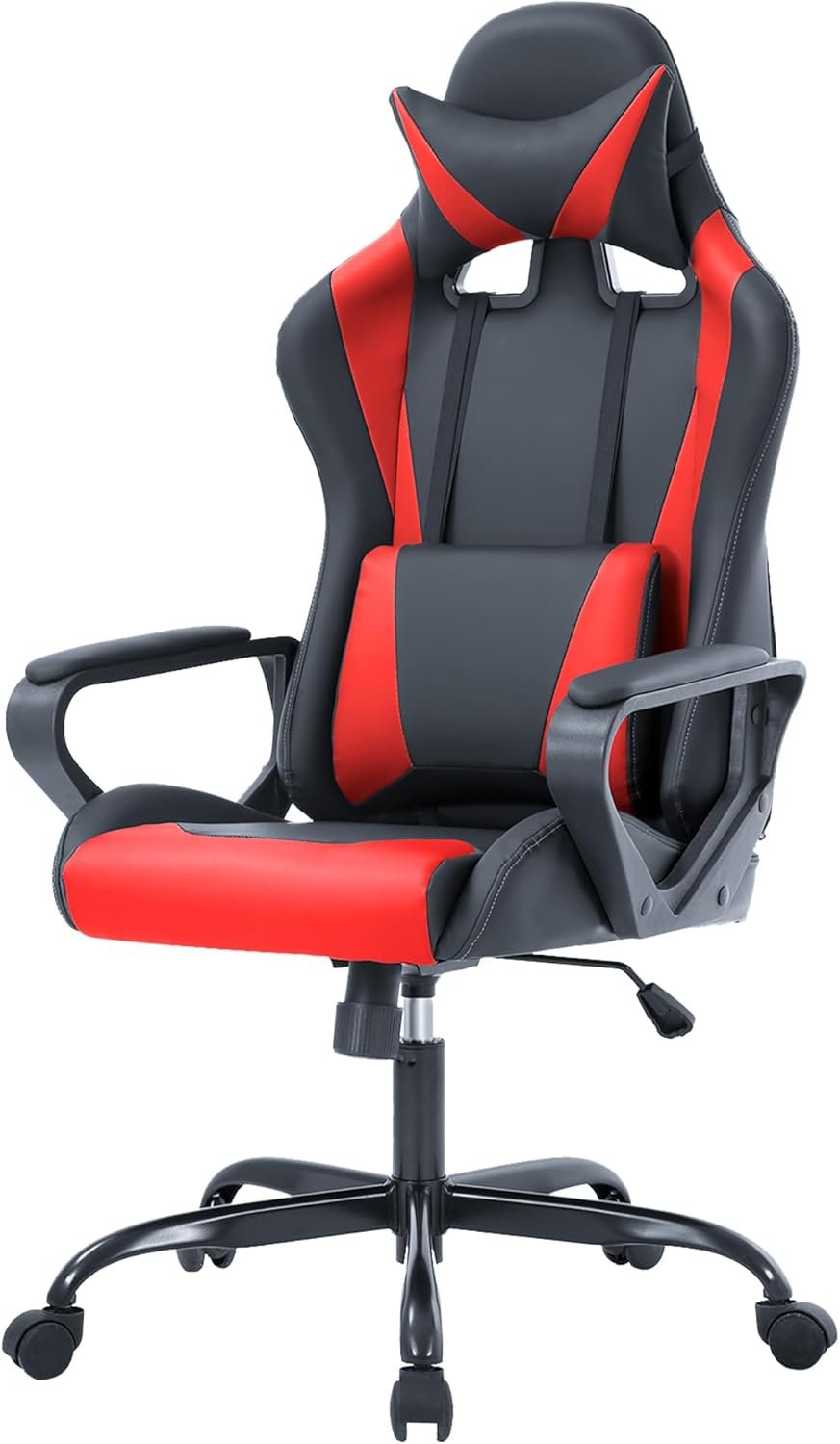 PayLessHere Ergonomic Racing Desk Chair Gaming Chair Computer Chair with Armrests 360° Swivel & Caster Pu Desk Task Chair Executive Headrest Lumbar Support for Back Pain Women Men and Adults (Red)
