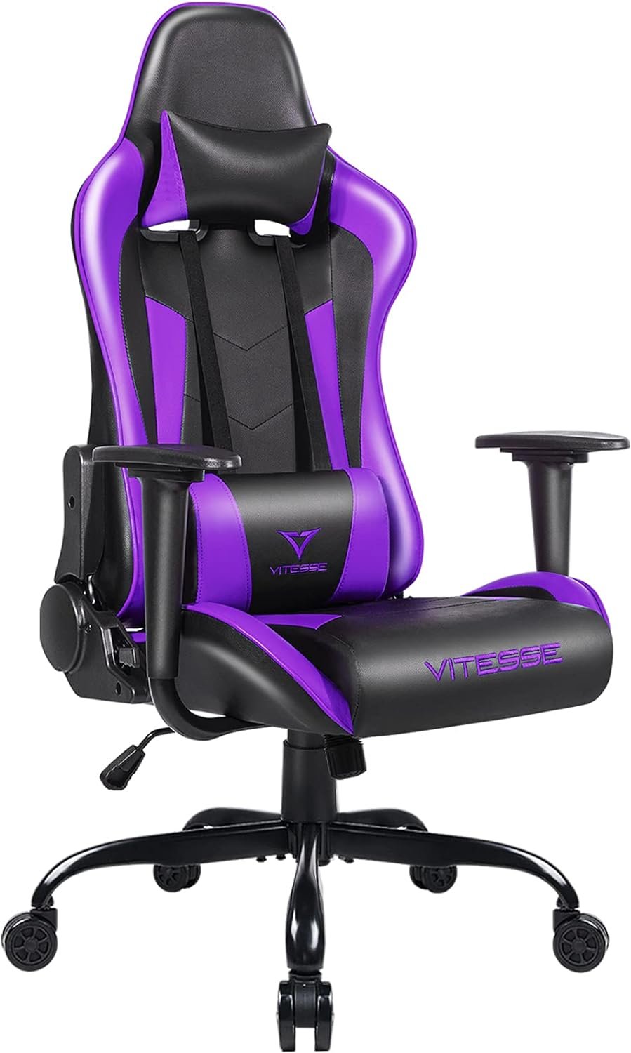 Gaming Chair,High Back Ergonomic Racing Gamer Chair with Lumbar Support and Headrest,Girl Computer Desk Chair with Height Adjustable(Purple)