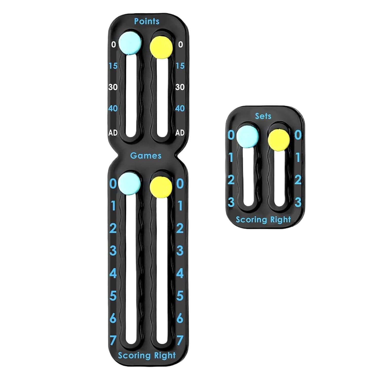 Tennis Score Keeper, Padel Score Counter, Padel Tennis Gifts, 2 Pcs Portable Tennis Racket Score Keeper – Self-Adhesive Score Counter for Points, Games & Sets