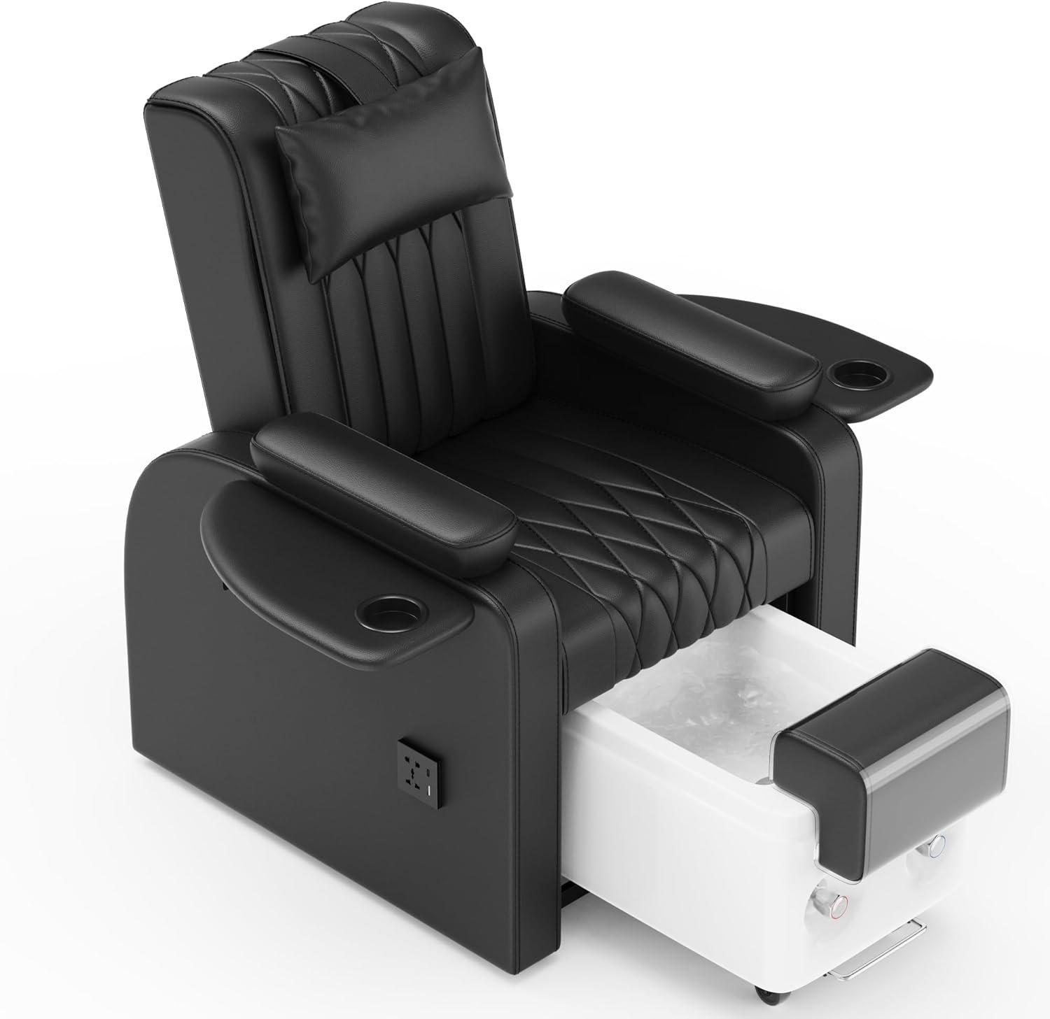 Dolonm Electric Recliner Sofa with Massager for Foot Bath, Foot Beauty Pedicure, Manicure, Nail Art Eyelash, Eyelash, Tattoo, Salon Chairs – Black