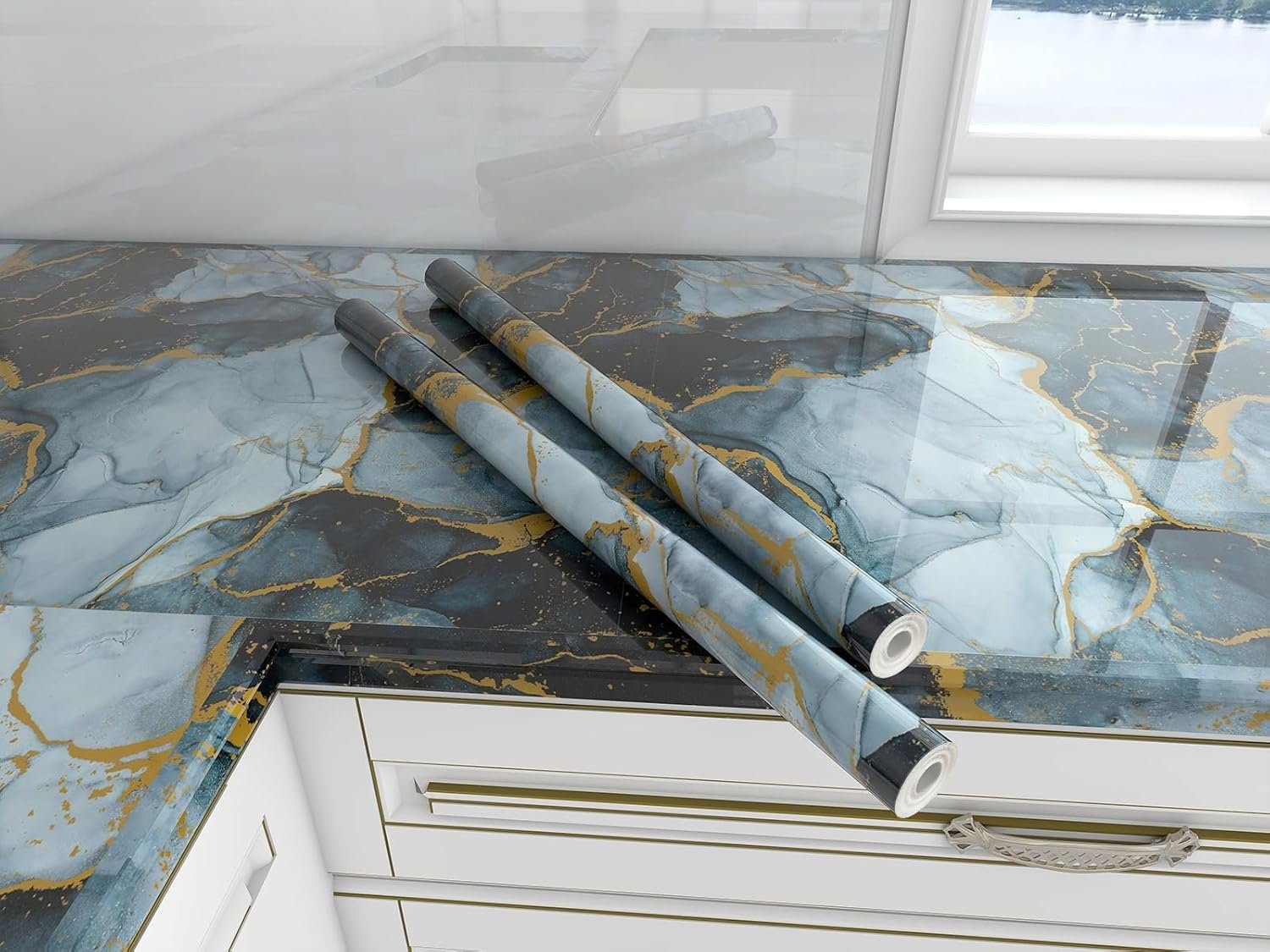 60CM X 200CM Kitchen Wallpaper Oil Proof, Waterproof self-Adhesive Wall Stickers for Kitchen Anti-Mold and Heat Resistant Aluminium Backsplash Wallpaper (Pack of 1)