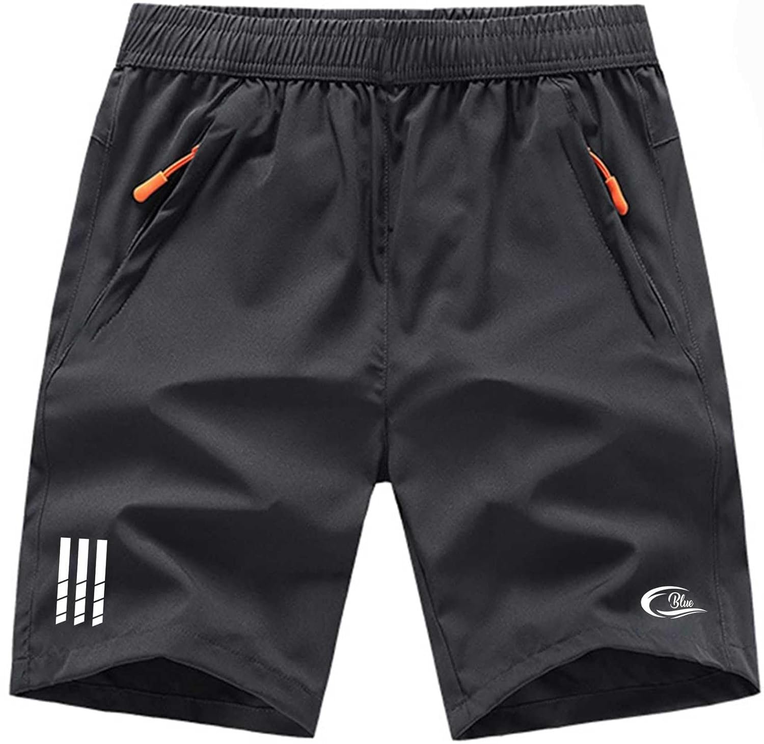 CBlue Men’s Outdoor Quick Dry Lightweight Sports Shorts with 2 Zipper Pockets, Breathable Hiking Running Gym Workout Athletic Shorts