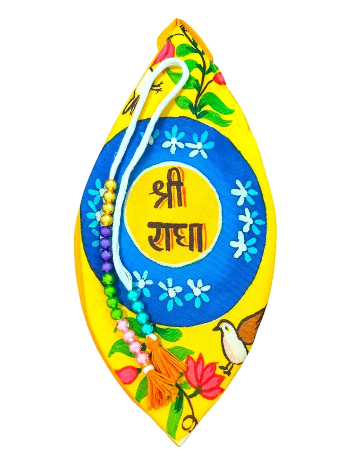 Radha Name Jaap Mala Jholi Jap bag With Sakshi Mala-Bead Bag Chanting-Cotton Jap Mala Jholi-Gomukhi Japa Mala Bag Pack of 1