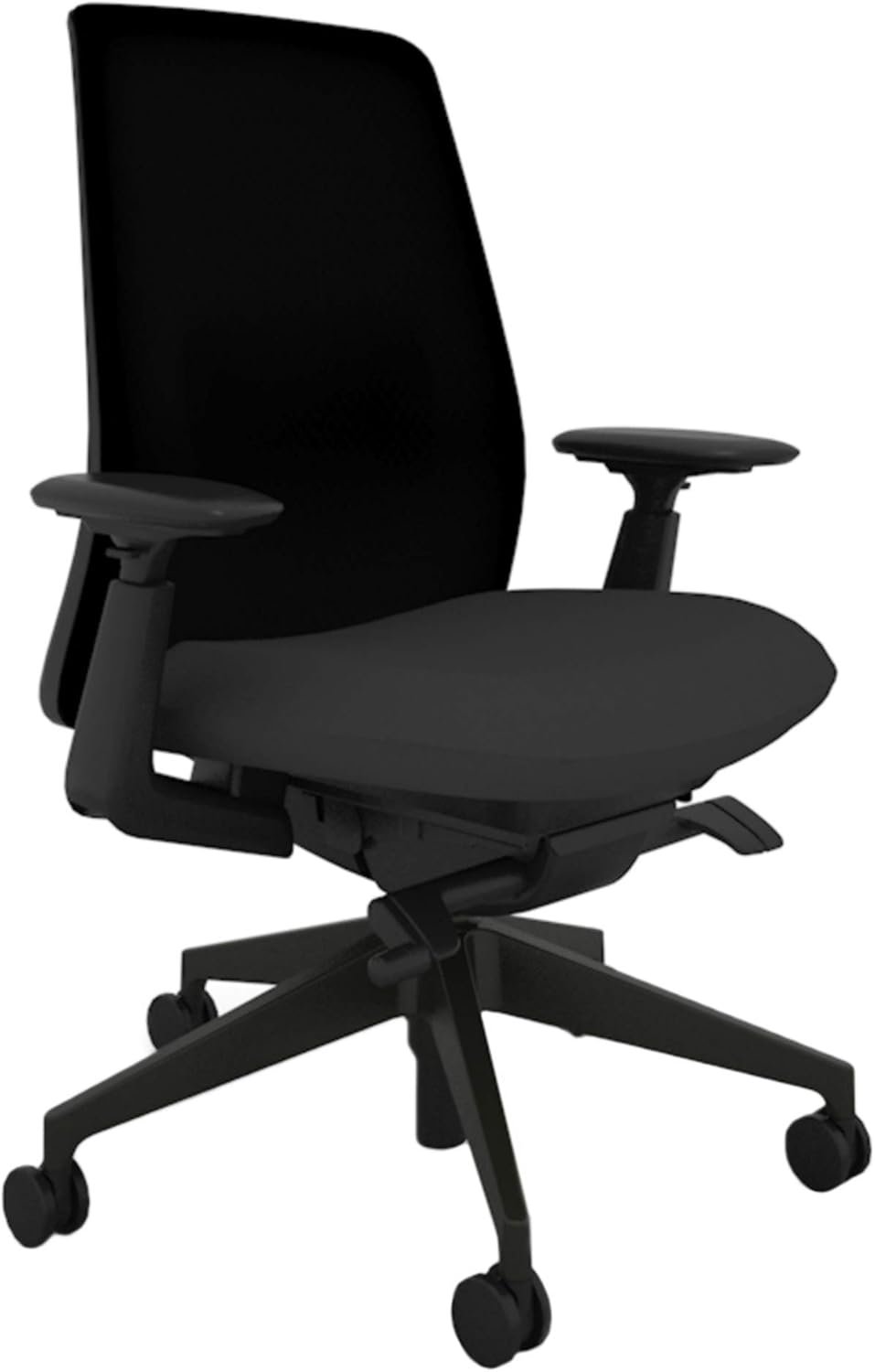 Haworth Soji Office Chair with Ergonomic Adjustments and Lumbar Support, Adjustable Desk Computer Chair with Flexible Mesh Back for Home Office Furniture, Carbon