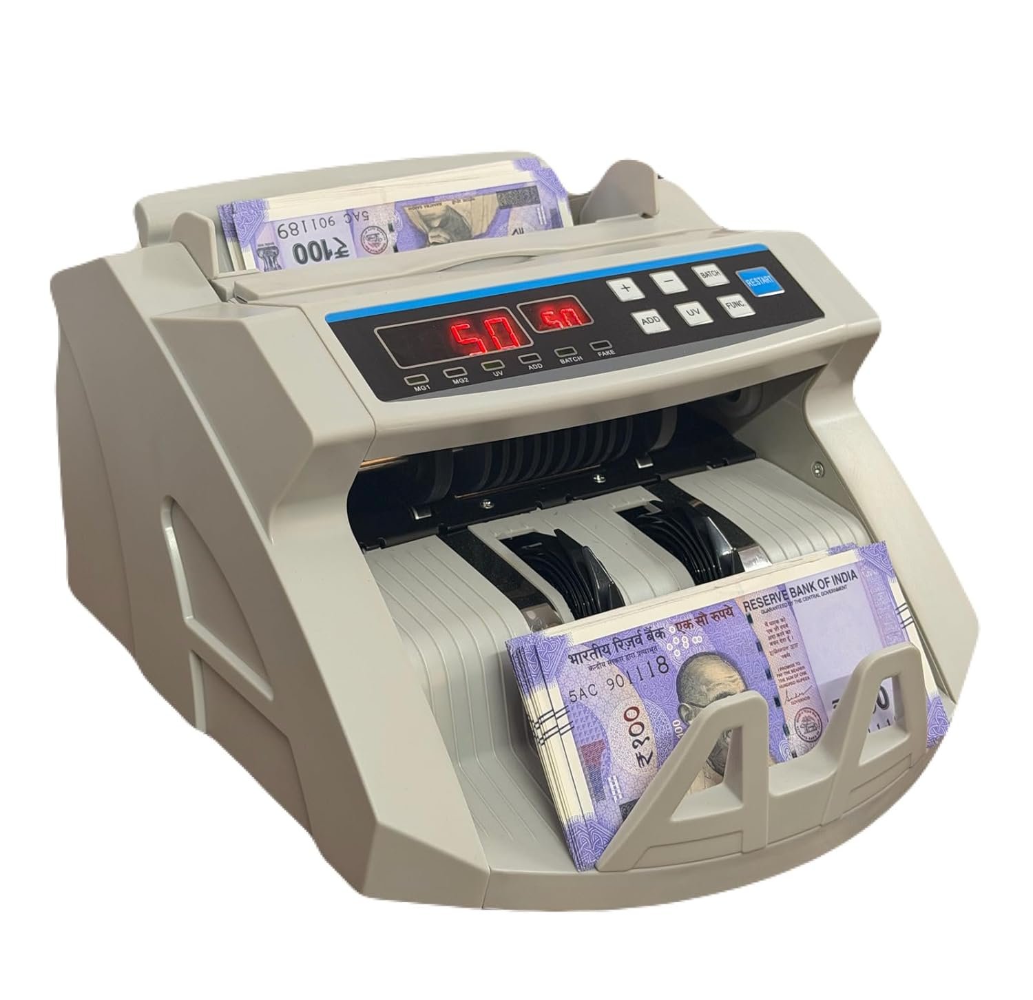 swaggers Latest Note Counting Machine with Fake Note Detection/Currency Counting Machine/Money Counting Machine with UV MG IR Detection – Heavy Duty for Professional & Bank USE!! 1 Year Waranty !!