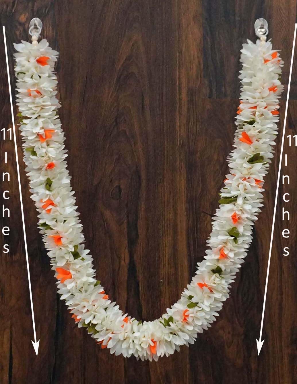 SHRI MATAJI Store Premium Range of Pooja Accessories Size 22 Inch Cloth Fabric Washable Handmade Artificial Garland Flower Mala for Photo Frame & God Idols CMB 22 Inches